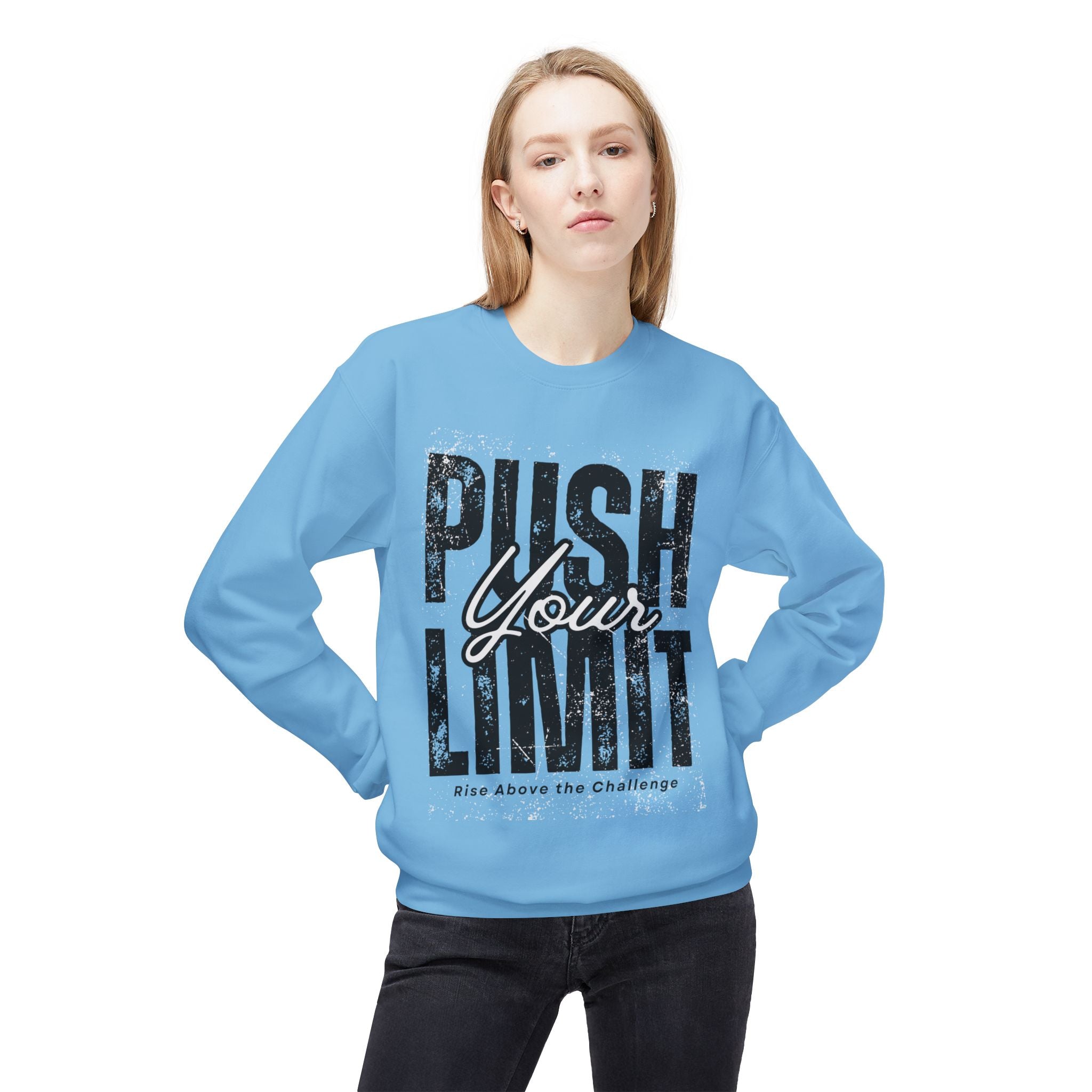 Motivational Fleece Crewneck Sweatshirt - Push Your Limit, Gift for Fitness Enthusiasts, Workout Apparel, Cozy Casual Wear, [...]