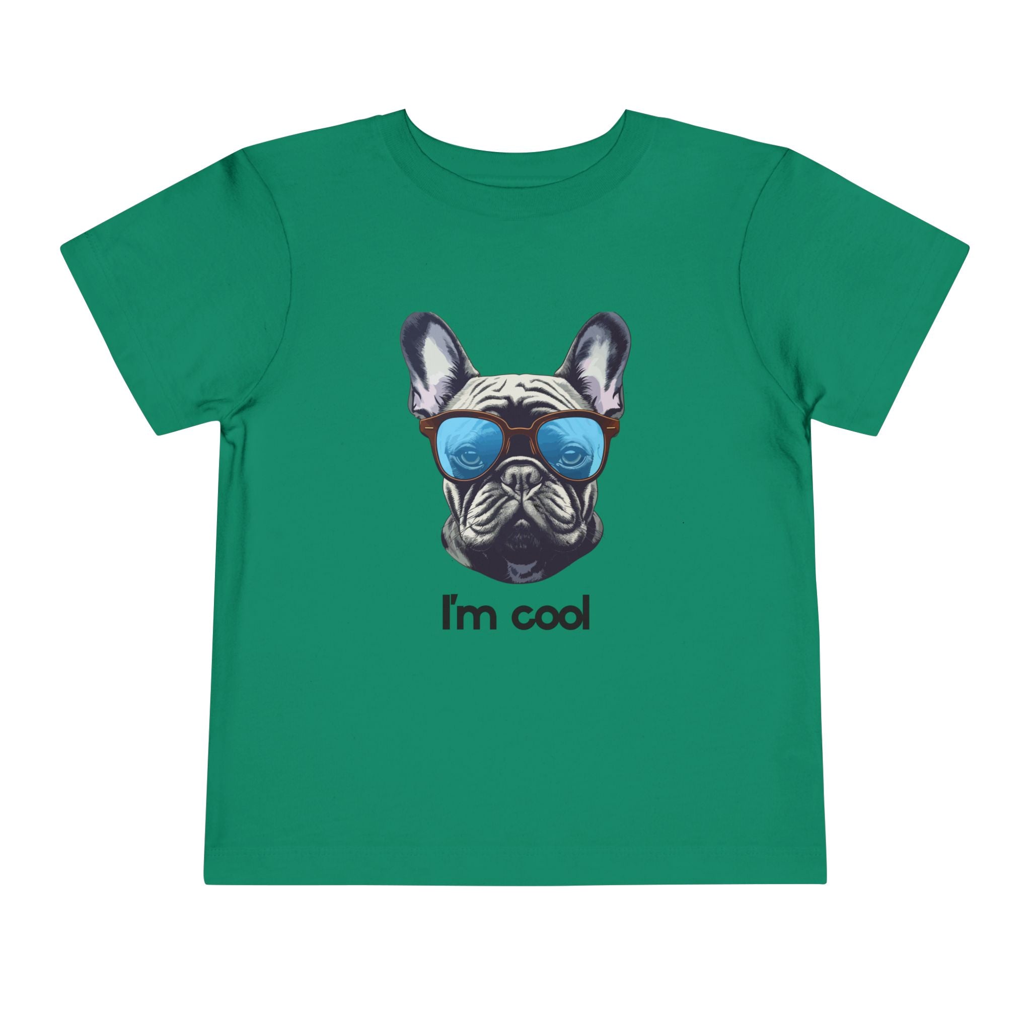 Cool French Bulldog Toddler Tee, I'm Cool Shirt, Kids Summer Tee, Pet Lover Gift, Cute Toddler Outfit