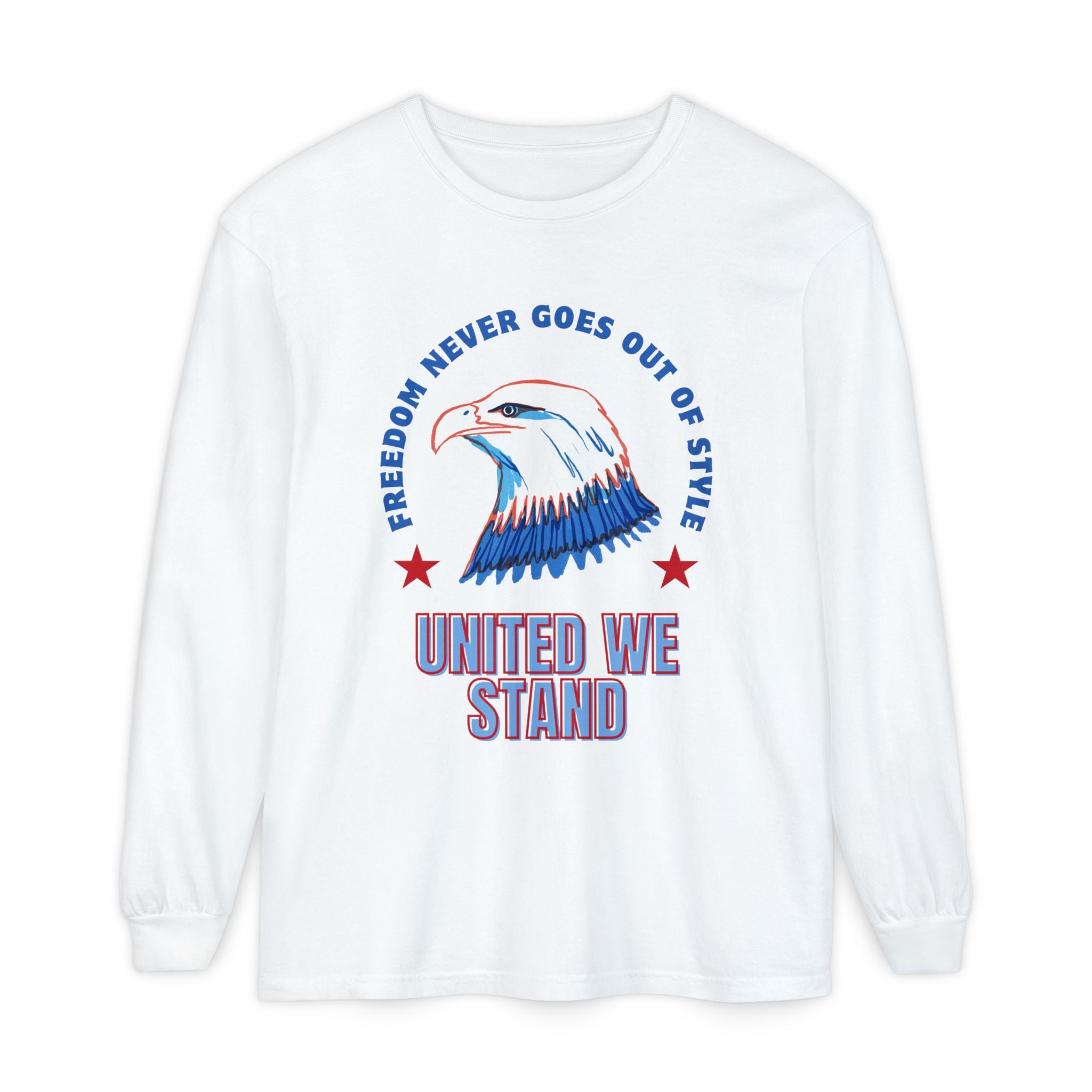 Patriotic Long Sleeve T-Shirt Perfect for Celebrating Holidays, Independence Days