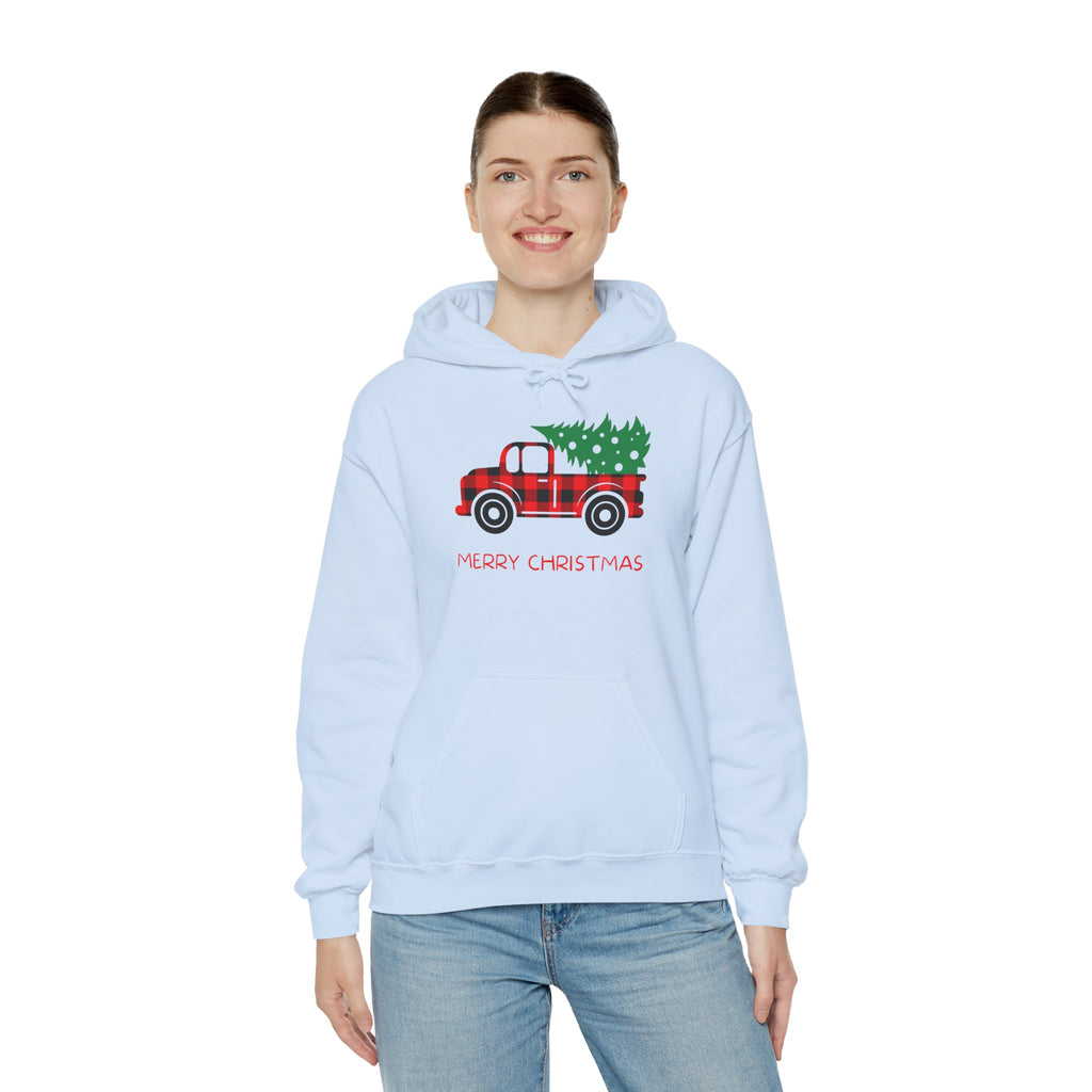 Merry Christmas Truck Hoodie, Festive Sweatshirt, Holiday Gift, Cozy Winter Apparel, Unisex Christmas Wear