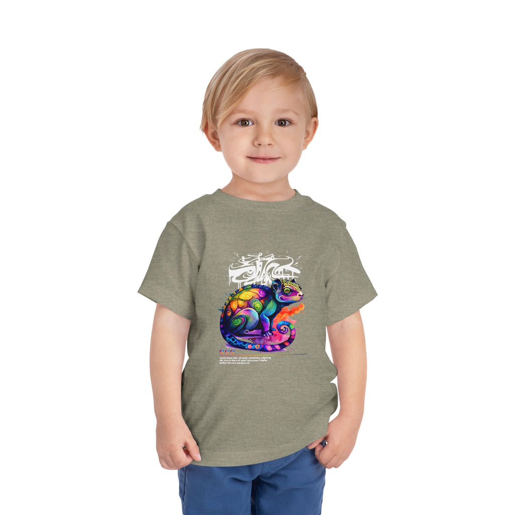 Colorful Chameleon Toddler Tee, Fun Kids Shirt, Vibrant Short Sleeve Tee, Birthday Gift, Summer Outfit, Playdate Wear