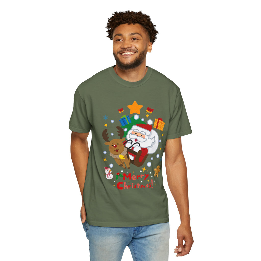 Festive Santa T-Shirt | Christmas Tee, Unisex Holiday Shirt, Merry Christmas Gift, Cute Design for Kids & Adults
