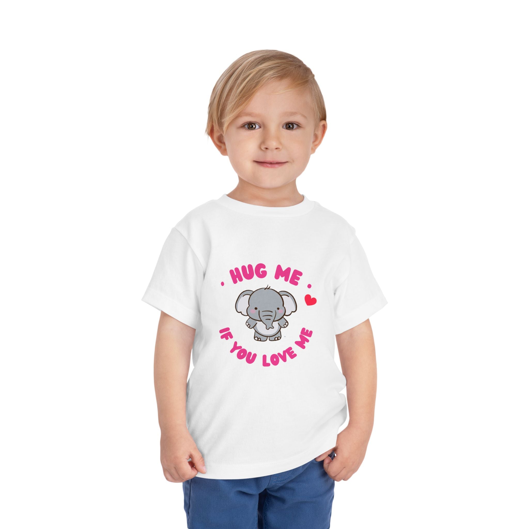 Cute Toddler Tee with Elephant Design - Perfect Gift for Birthdays, Playdates, or Library Visits, Hug Me If You Love Me, Kids Apparel, [...]