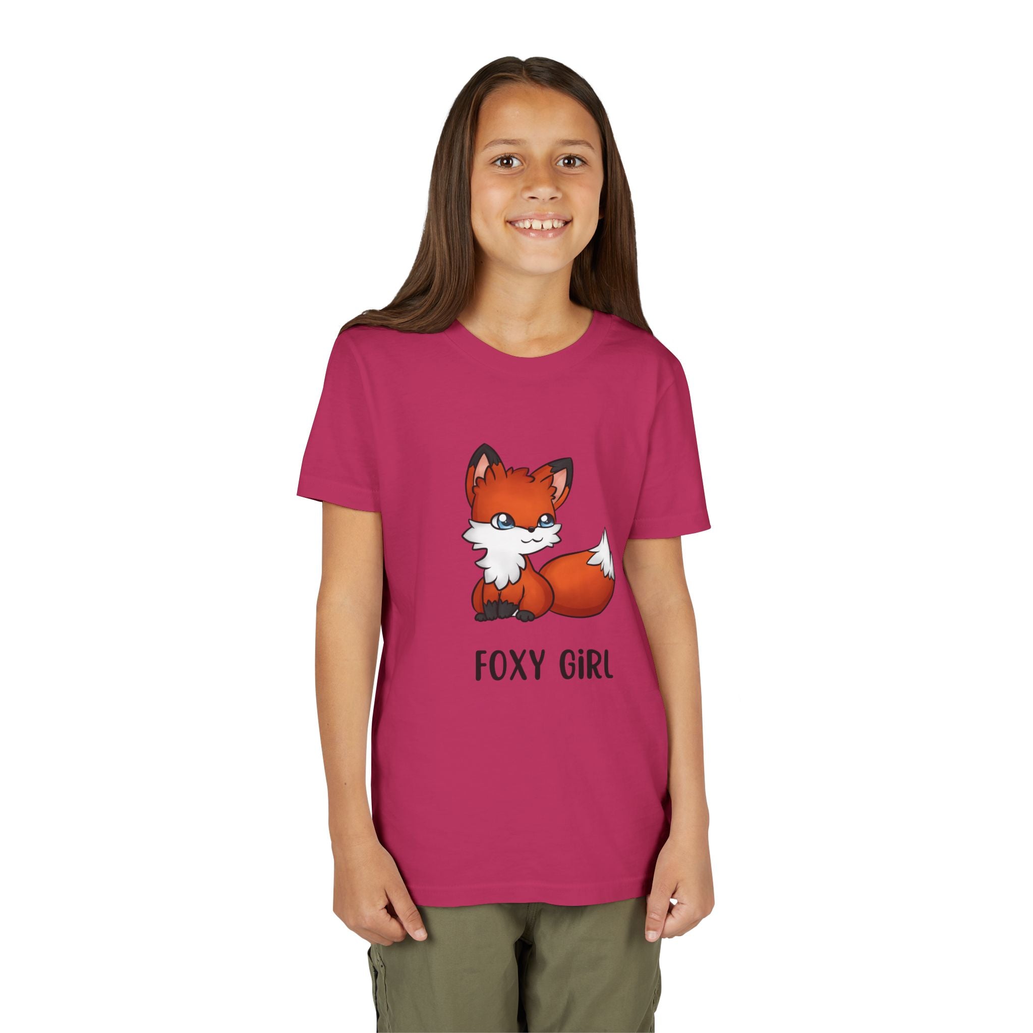 Foxy Girl Youth Tee, Cute Animal Shirt, Kids' Graphic Tee, Fun Fashion, Birthday Gift, Playful Style