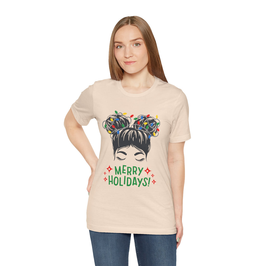 Festive Holiday Tee - Merry Holidays Graphic, Unisex Jersey Short Sleeve Shirt, Christmas Apparel, Seasonal Gift, Cozy Vibes