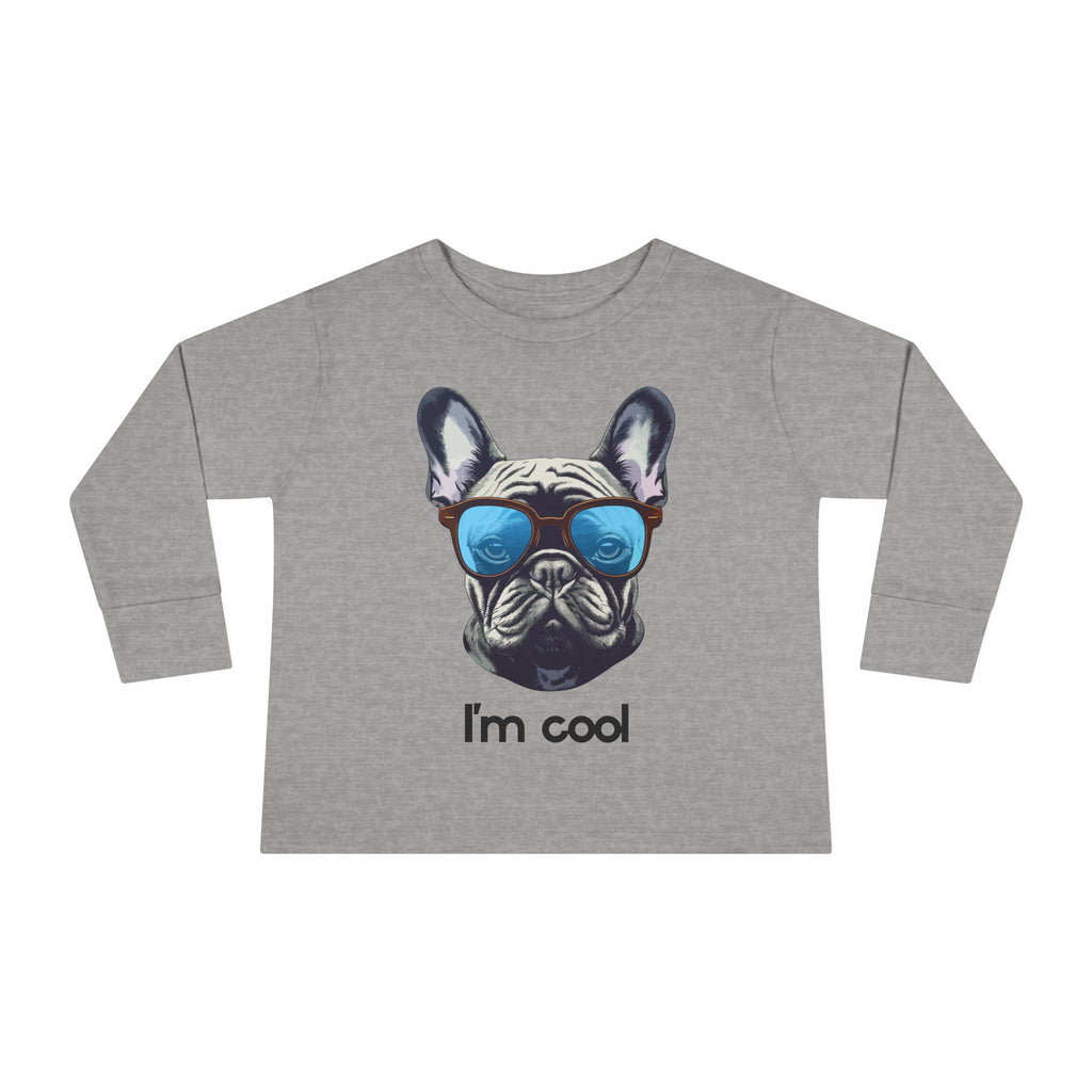 Cool Toddler Long Sleeve Tee with Fun Dog Design, Children's Gift, Playful Tee, Cute Apparel, Pet Lover Gift