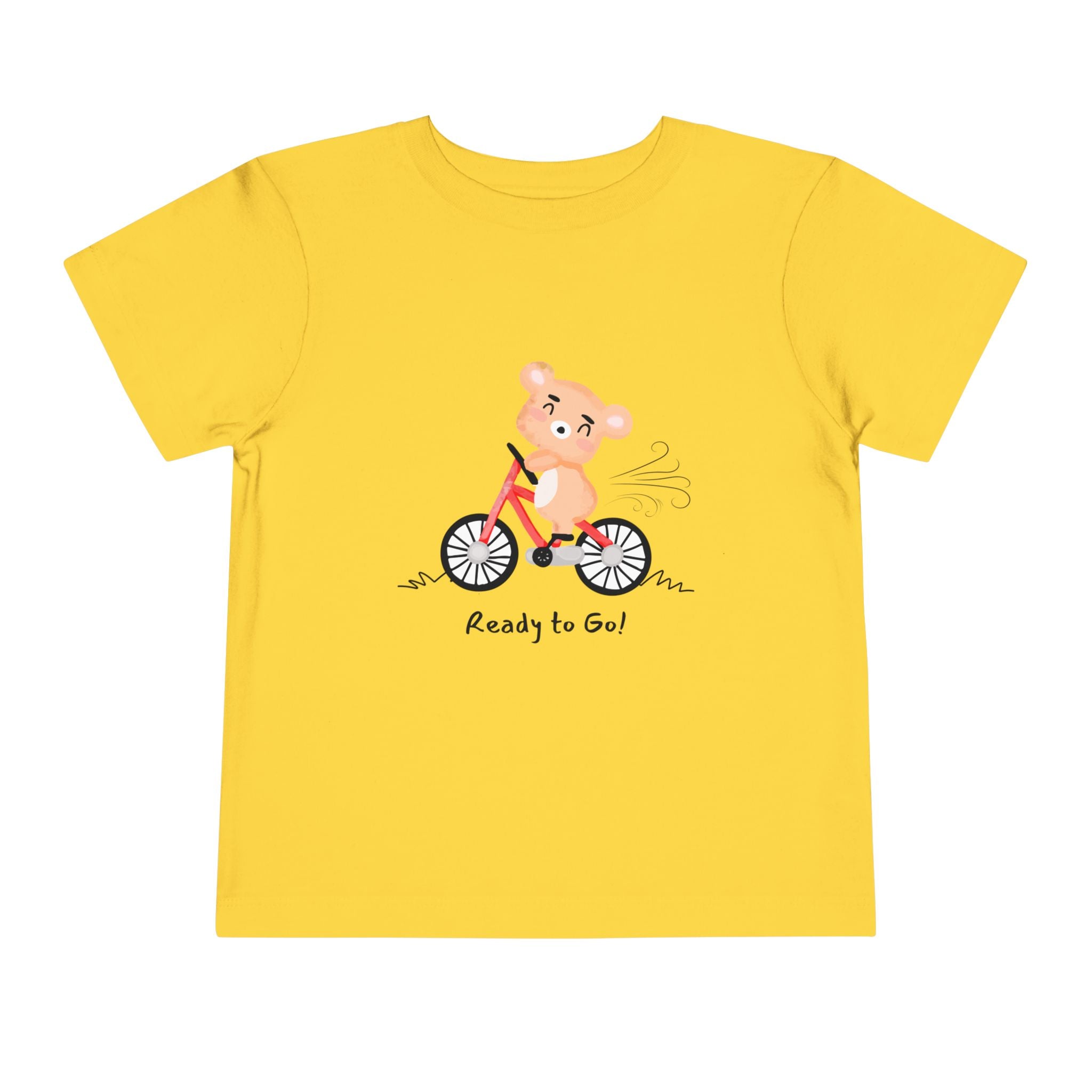 Cute Toddler Short Sleeve Tee - "Ready to Go!" Kids Shirt, Summer Outfit, Playful Apparel, Gift for Kids, Bicycle Design