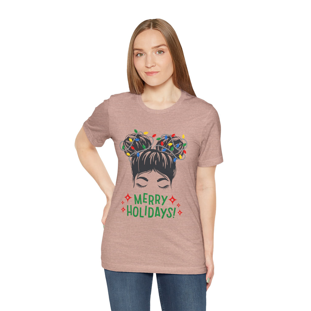 Festive Holiday Tee - Merry Holidays Graphic, Unisex Jersey Short Sleeve Shirt, Christmas Apparel, Seasonal Gift, Cozy Vibes