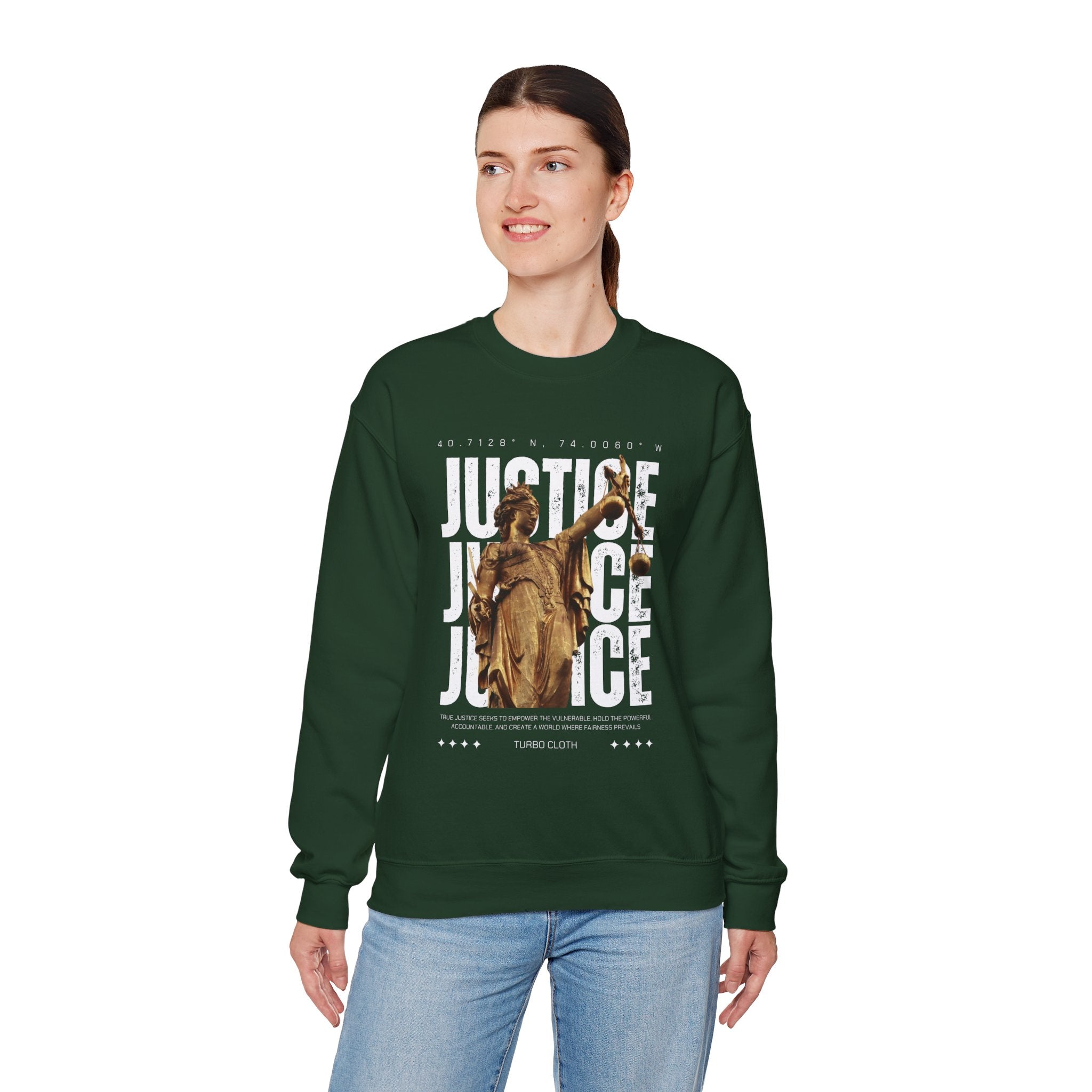 Justice-Themed Unisex Crewneck Sweatshirt | Statement Apparel for Activists, Social Justice, Casual Wear, Gifts, and Awareness
