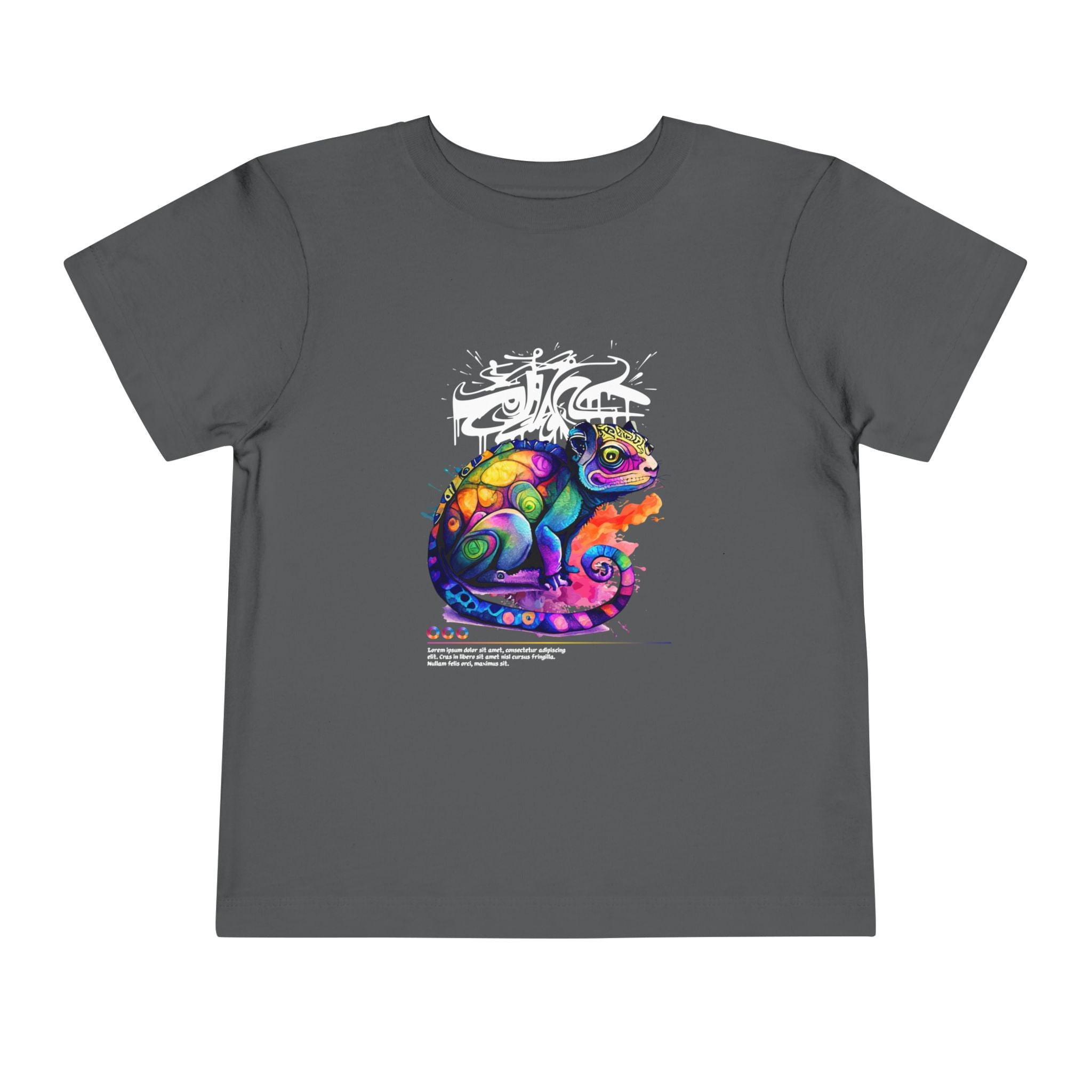 Colorful Chameleon Toddler Tee, Fun Kids Shirt, Vibrant Short Sleeve Tee, Birthday Gift, Summer Outfit, Playdate Wear