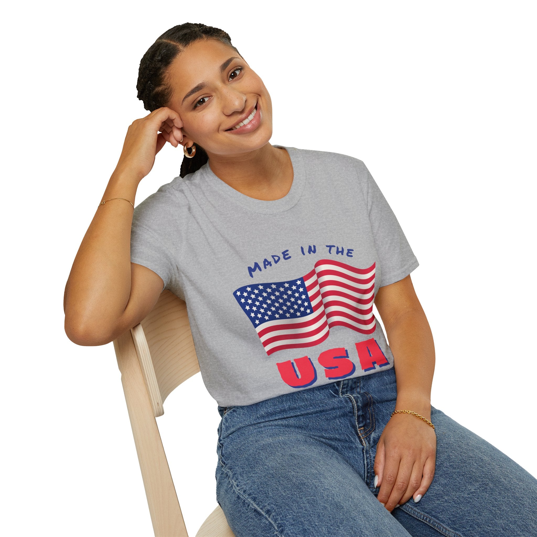 Patriotic Unisex T-Shirt, USA Flag Tee, Made in the USA Shirt, Independence Day Apparel, Gift for Veterans, Casual Wear