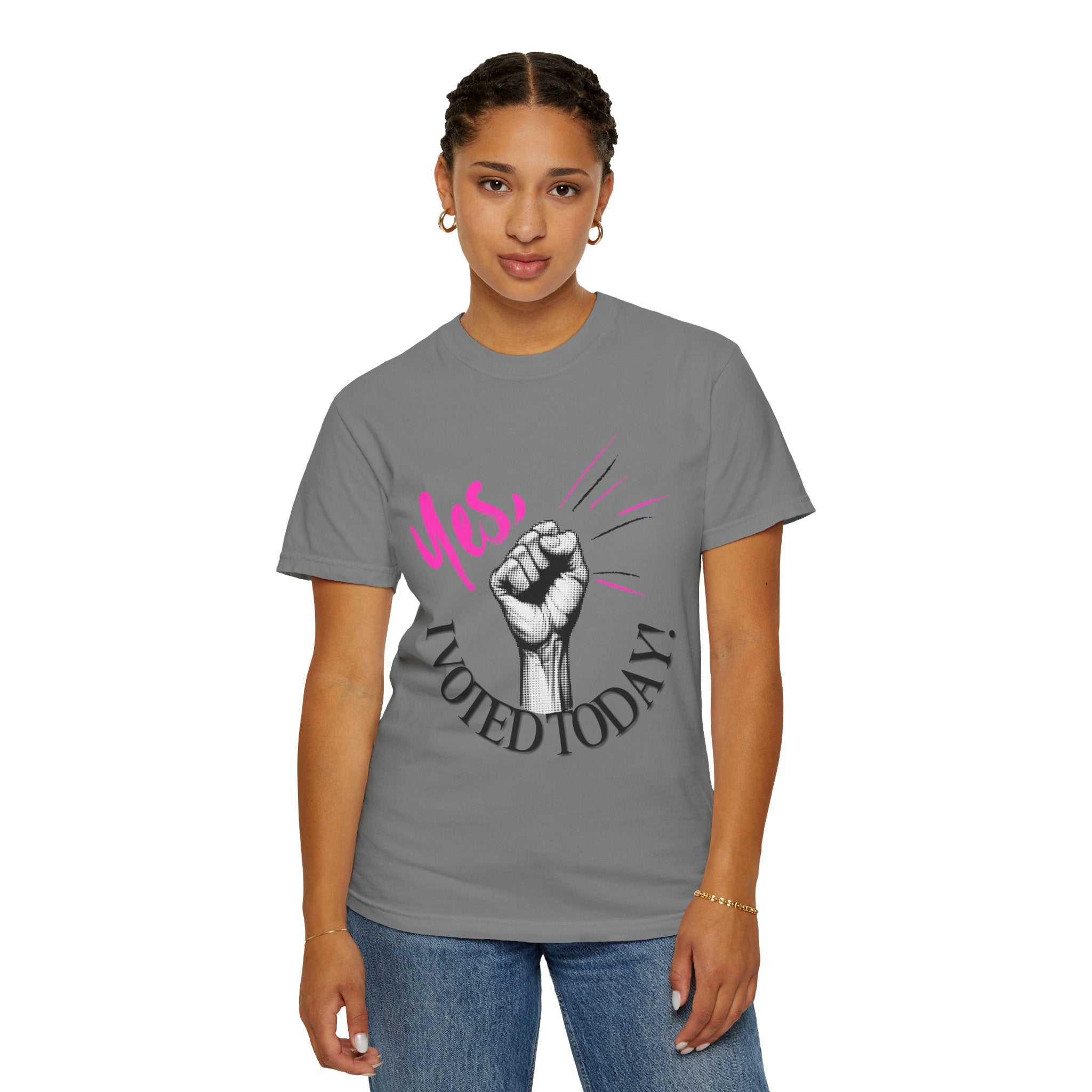 Empowering Voting T-shirt, Yes I Voted Today Tee, Unisex Garment-Dyed Shirt, Election Day Apparel, Civic Engagement Top