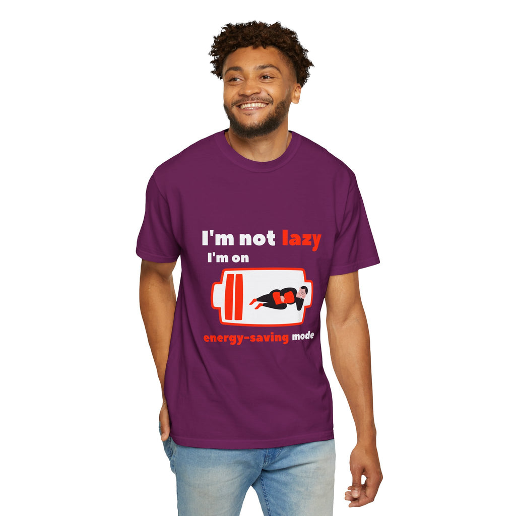 Funny Energy-Saving T-Shirt, Soft Unisex Tee for Relaxed Vibes, Perfect for Lazy Days, Gifts for Friends, Casual Wear
