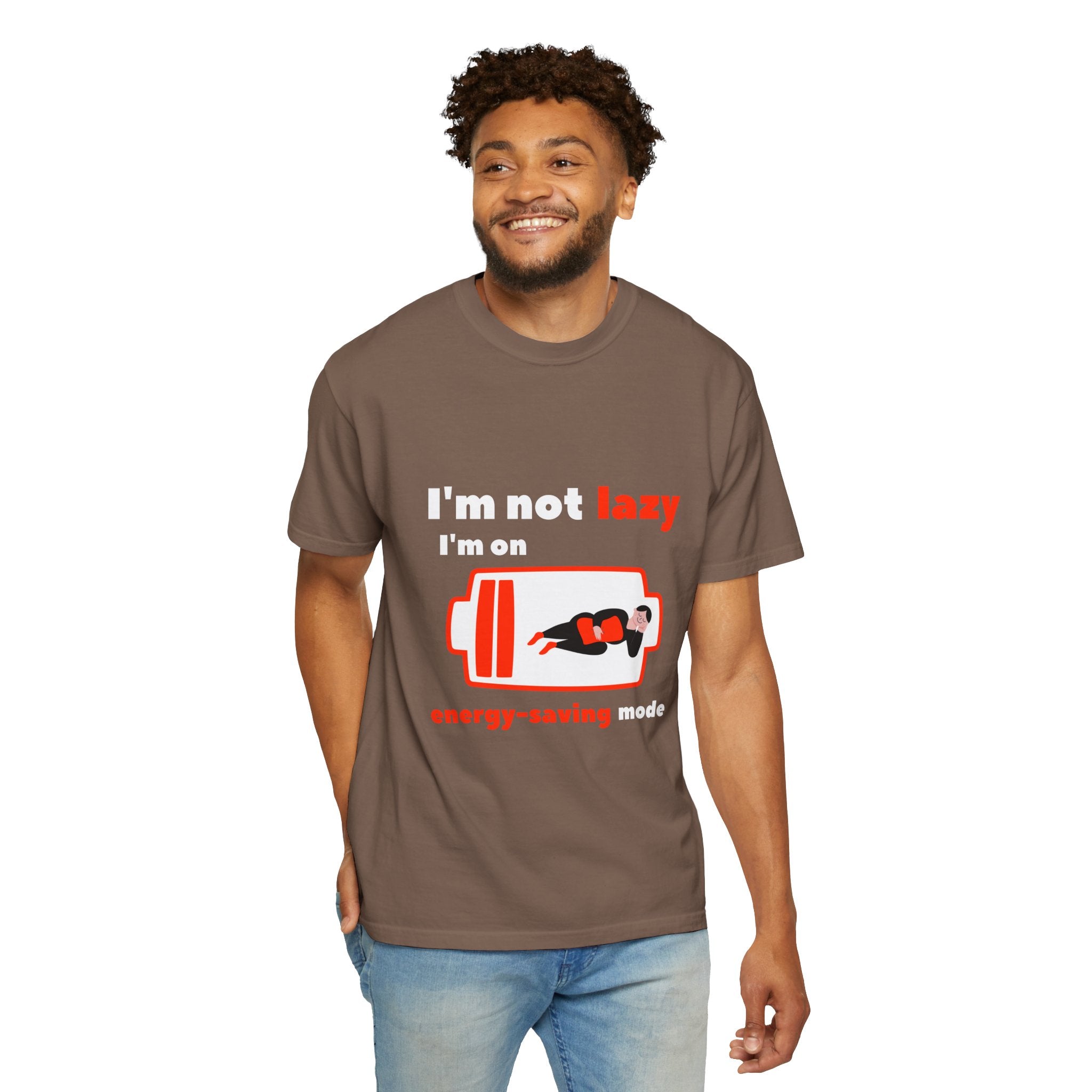 Funny Energy-Saving T-Shirt, Soft Unisex Tee for Relaxed Vibes, Perfect for Lazy Days, Gifts for Friends, Casual Wear