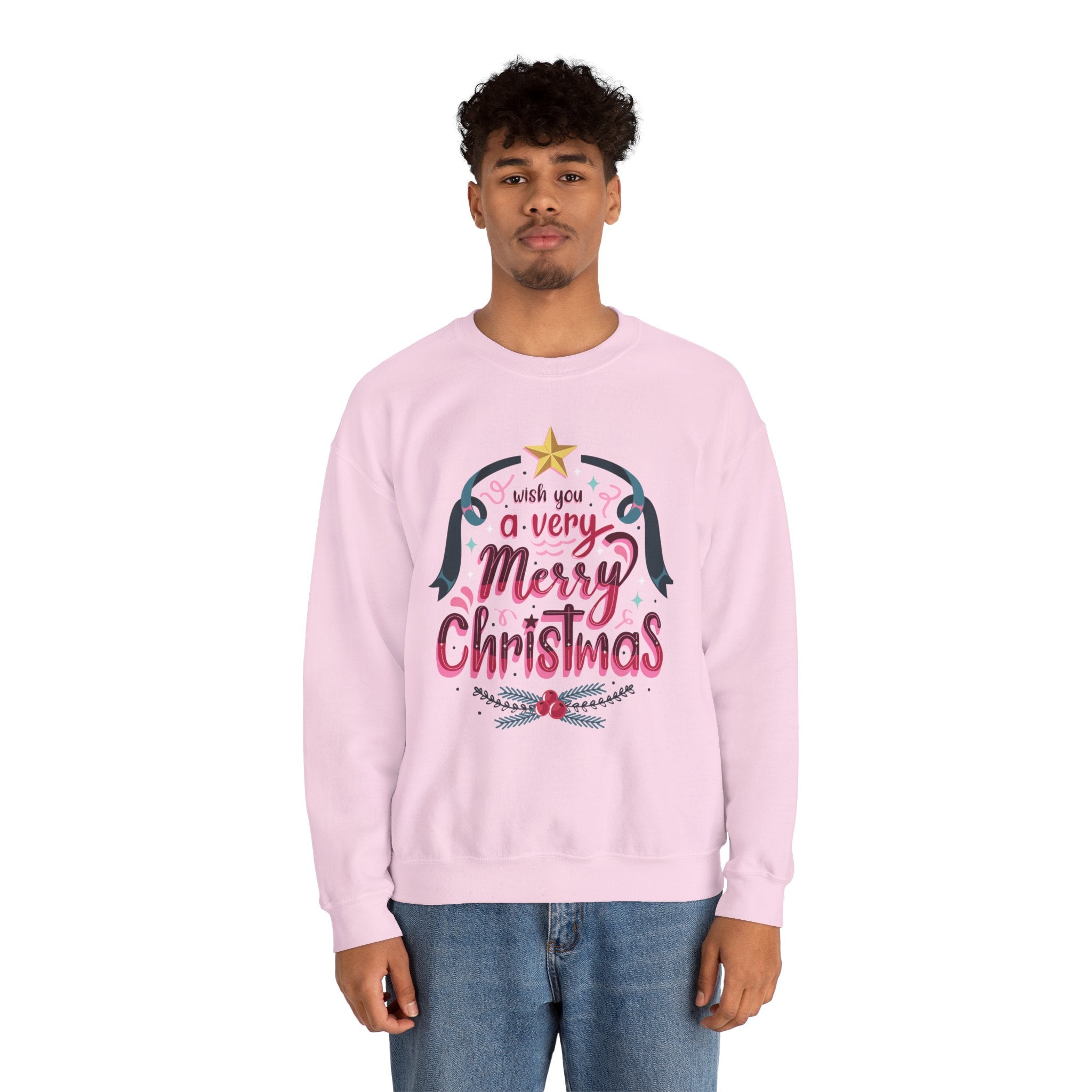 Merry Christmas Sweatshirt, Cozy Holiday Apparel, Unisex Christmas Gift, Festive Crewneck, Winter Wardrobe Essential
