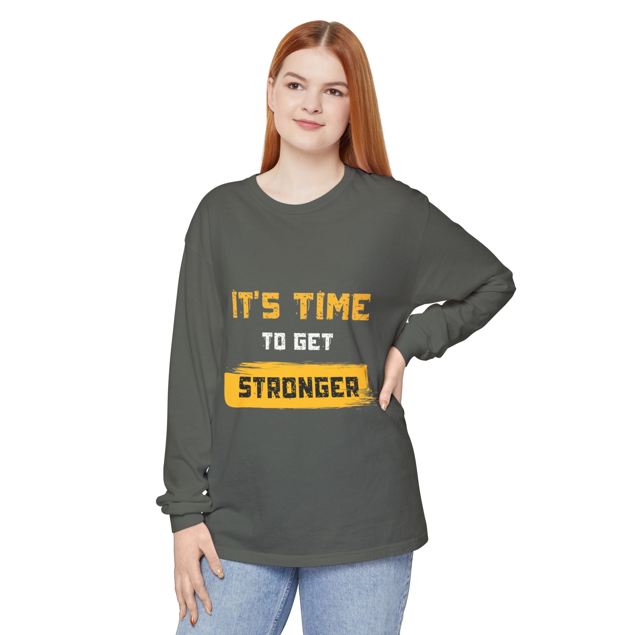 Unisex Motivational Long Sleeve Tee - 'It's Time Stronger' - Perfect Gift for Fitness Lovers, Gym Attire, Casual Wear, Inspirational [...]
