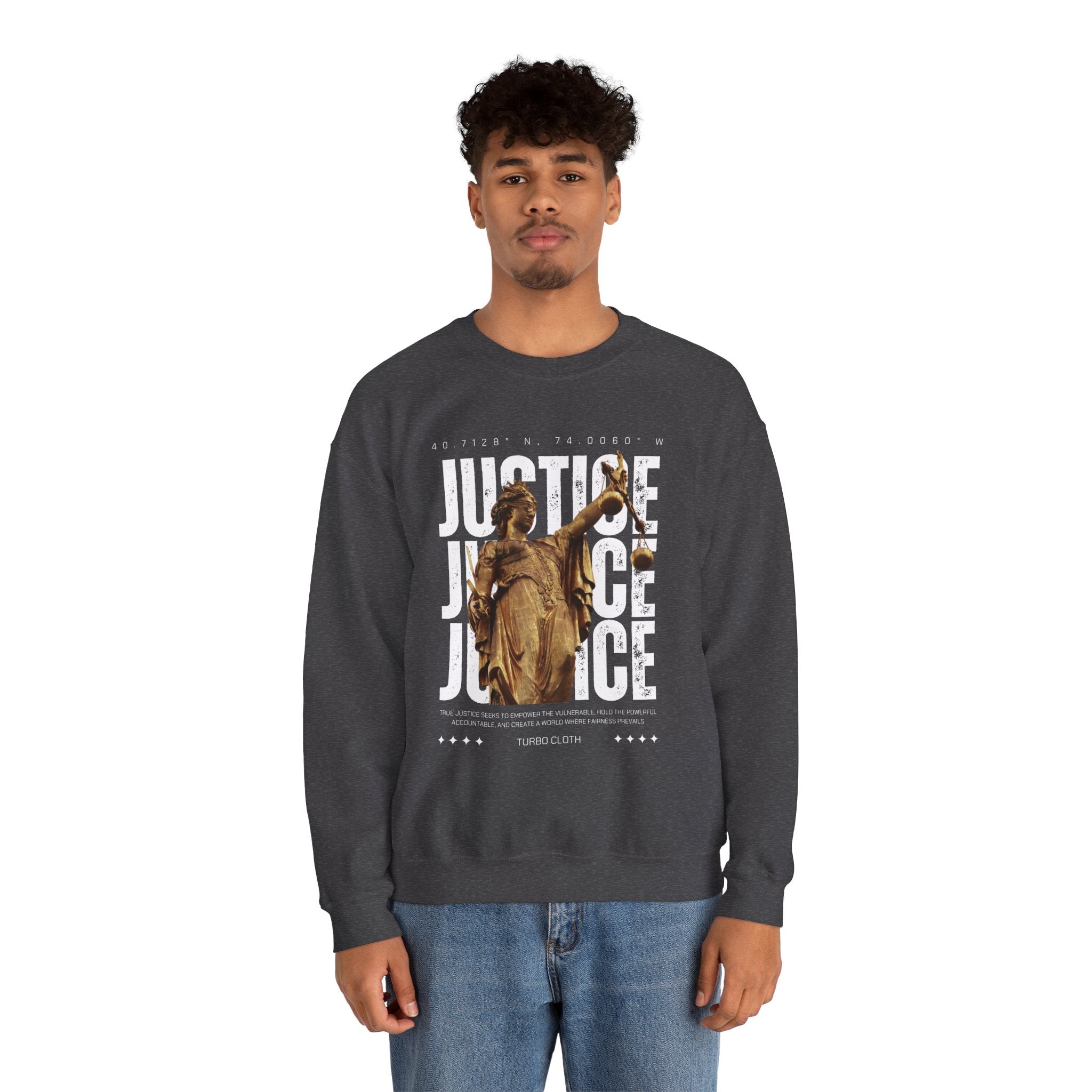 Justice-Themed Unisex Crewneck Sweatshirt | Statement Apparel for Activists, Social Justice, Casual Wear, Gifts, and Awareness