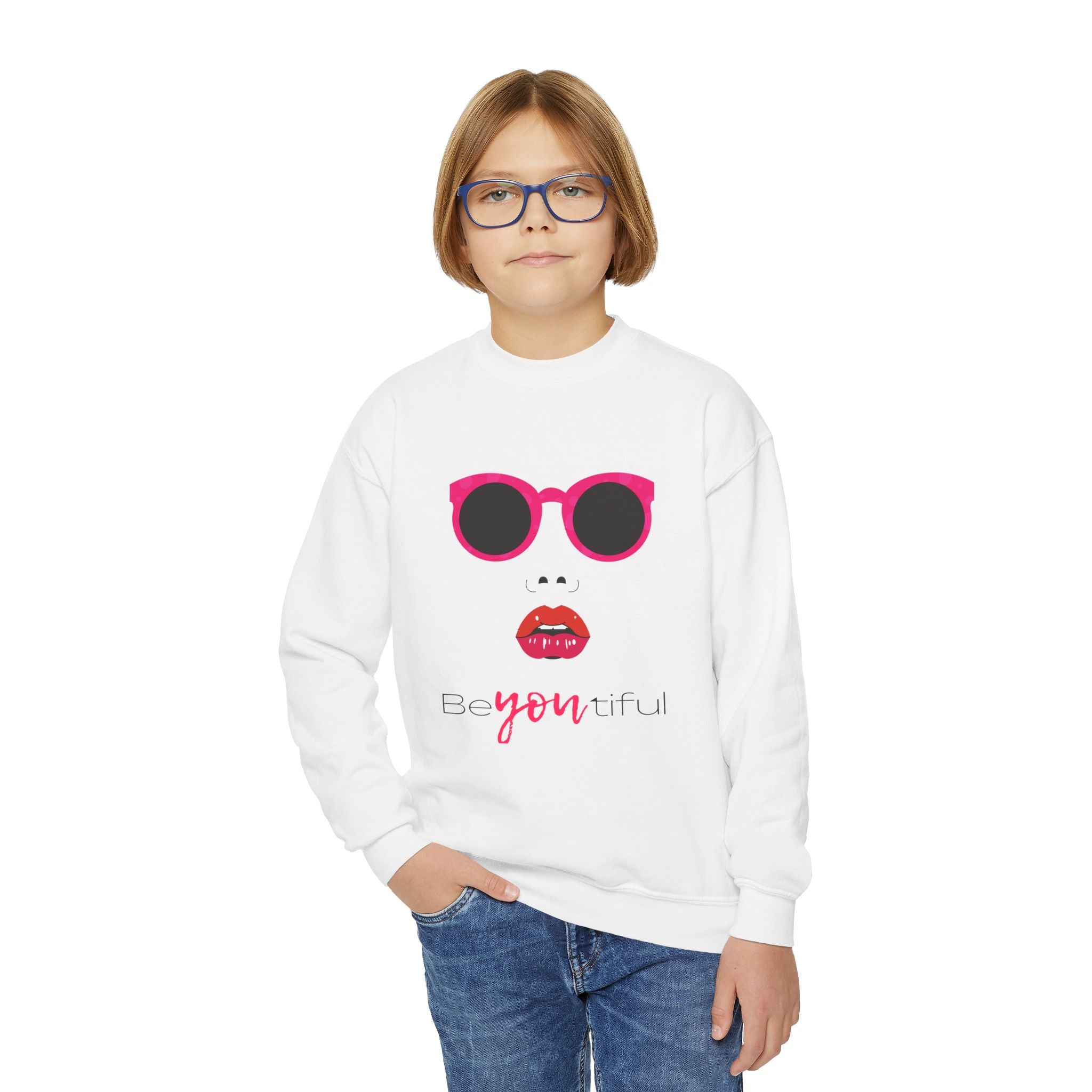Be You Crewneck Sweatshirt | Youth Pullover | Trendy Sweatshirt for Girls | Unique Gift | Fashion Statement | Everyday Wear