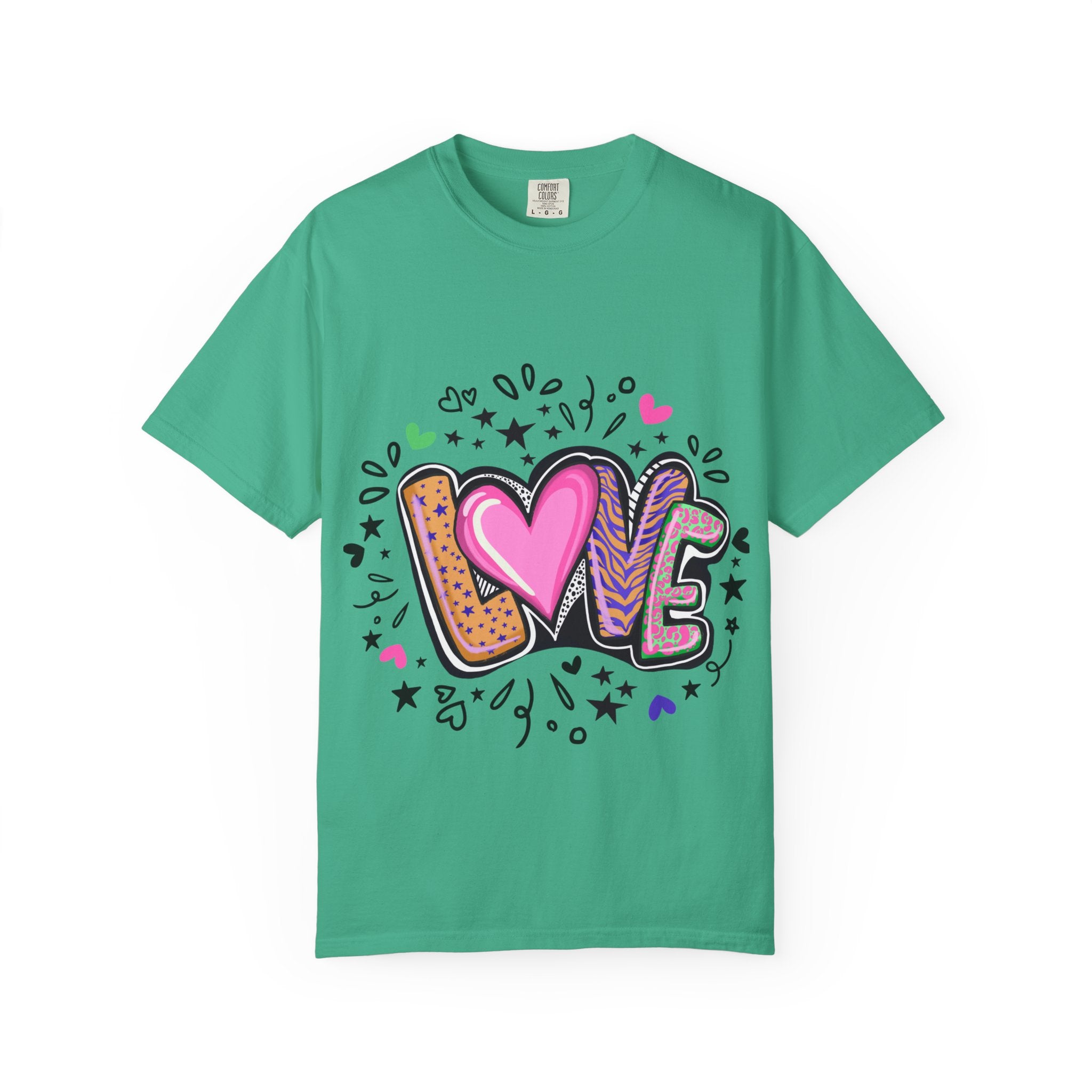 Love Vibes Unisex Garment-Dyed T-shirt | Perfect for Valentine's Day, Anniversaries, Casual Wear, Gifts, and Everyday Love