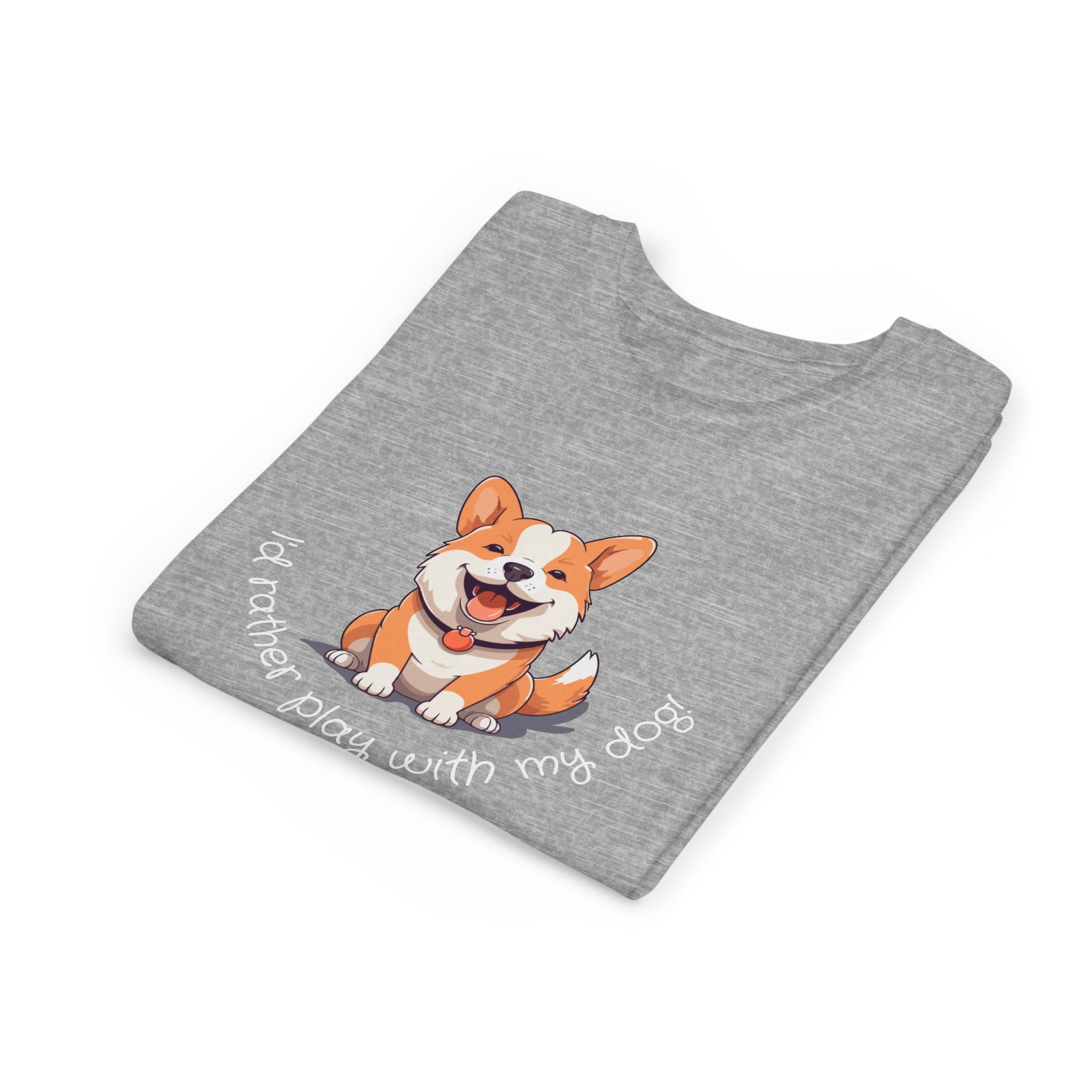 Youth Dog Lover Tee, Kids Corgi Shirt, Playful Dog T-Shirt, Pet Lover Gift, Children's Animal Apparel