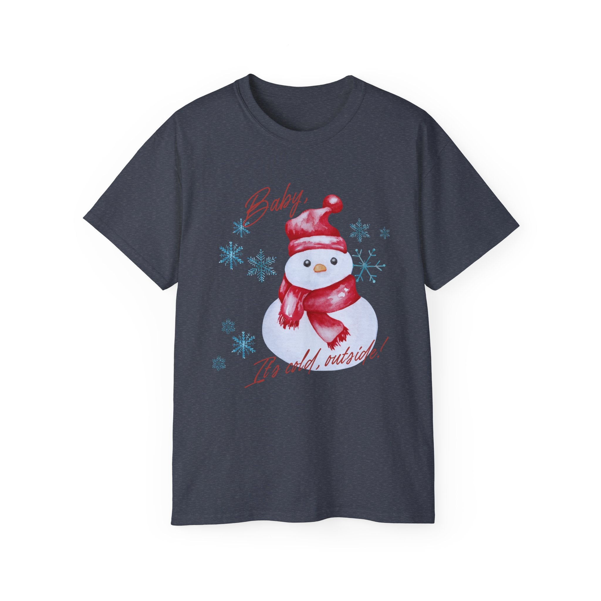 Winter Wonderland Snowman Tee, Unisex Cotton T-Shirt for Holiday Cheer, Christmas Party, Gift, Cozy Winter Apparel