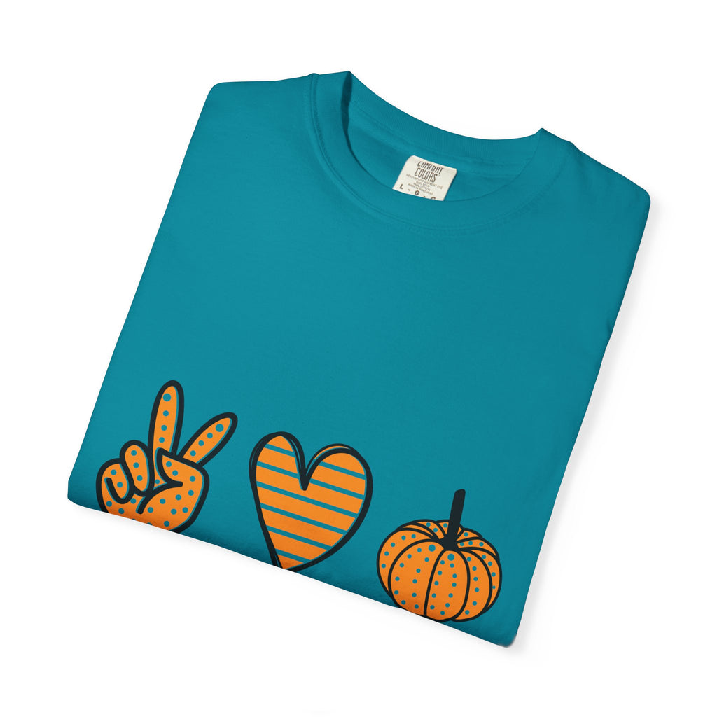 Peace Love Fall T-Shirt, Unisex Tee for Autumn, Cozy Casual Wear, Thanksgiving Gift, Fall Fashion