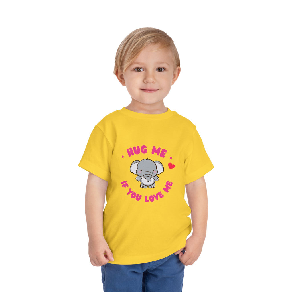 Cute Toddler Tee with Elephant Design - Perfect Gift for Birthdays, Playdates, or Library Visits, Hug Me If You Love Me, Kids Apparel, [...]