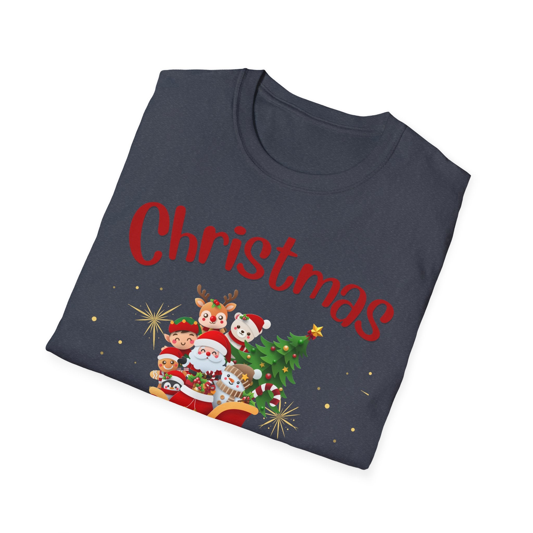 Christmas Themed Unisex Softstyle T-Shirt, Holiday Apparel, Festive Tee, Christmas Gift, Family Gatherings, Ugly Sweater Alternative