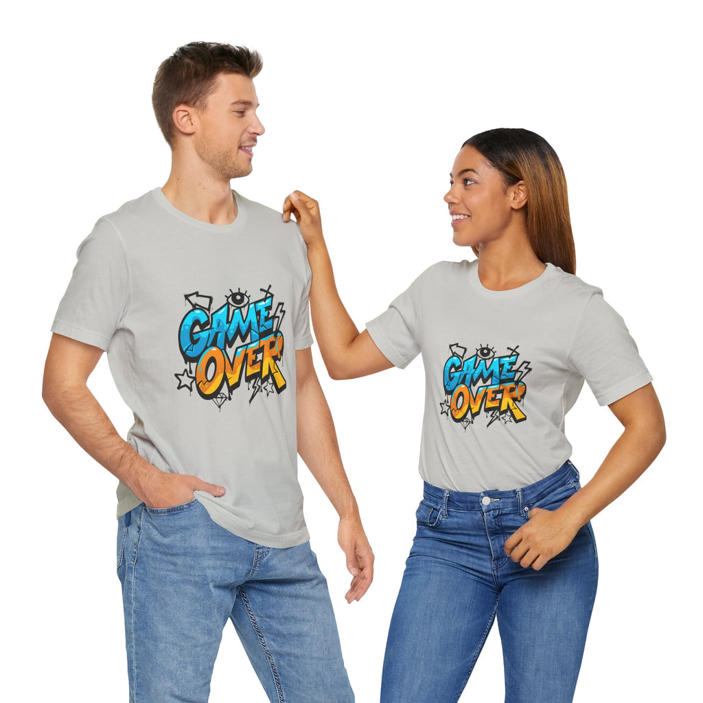 Game Over Unisex Jersey Short Sleeve Tee, Fun Graphic Tee, Gamer Gift, Casual Wear, Birthday Gift, Playful Fashion