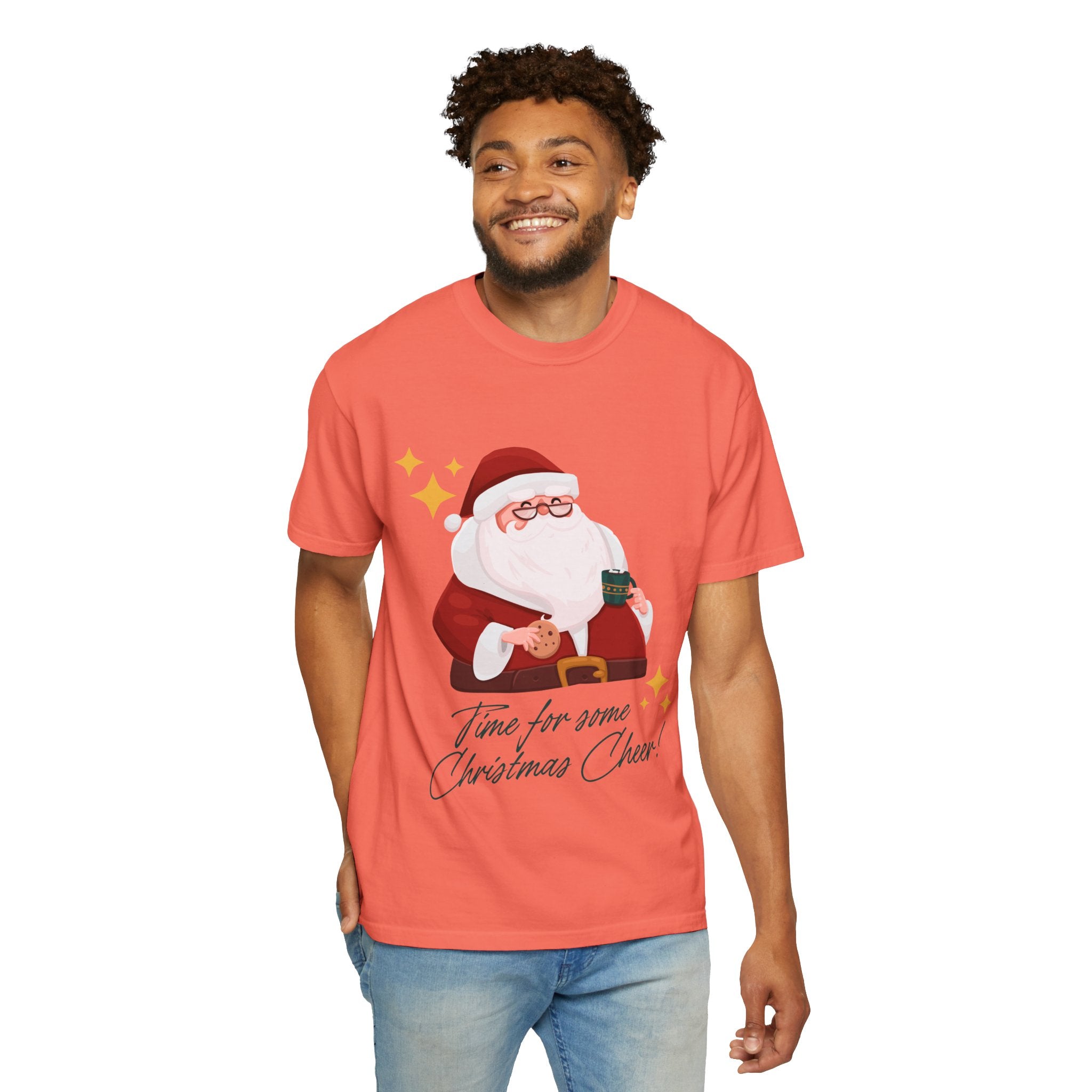Festive Christmas T-Shirt, Holiday Apparel, Santa Graphic Tee, Unisex Christmas Gift, Seasonal Outfit, Cheerful Holiday Wear