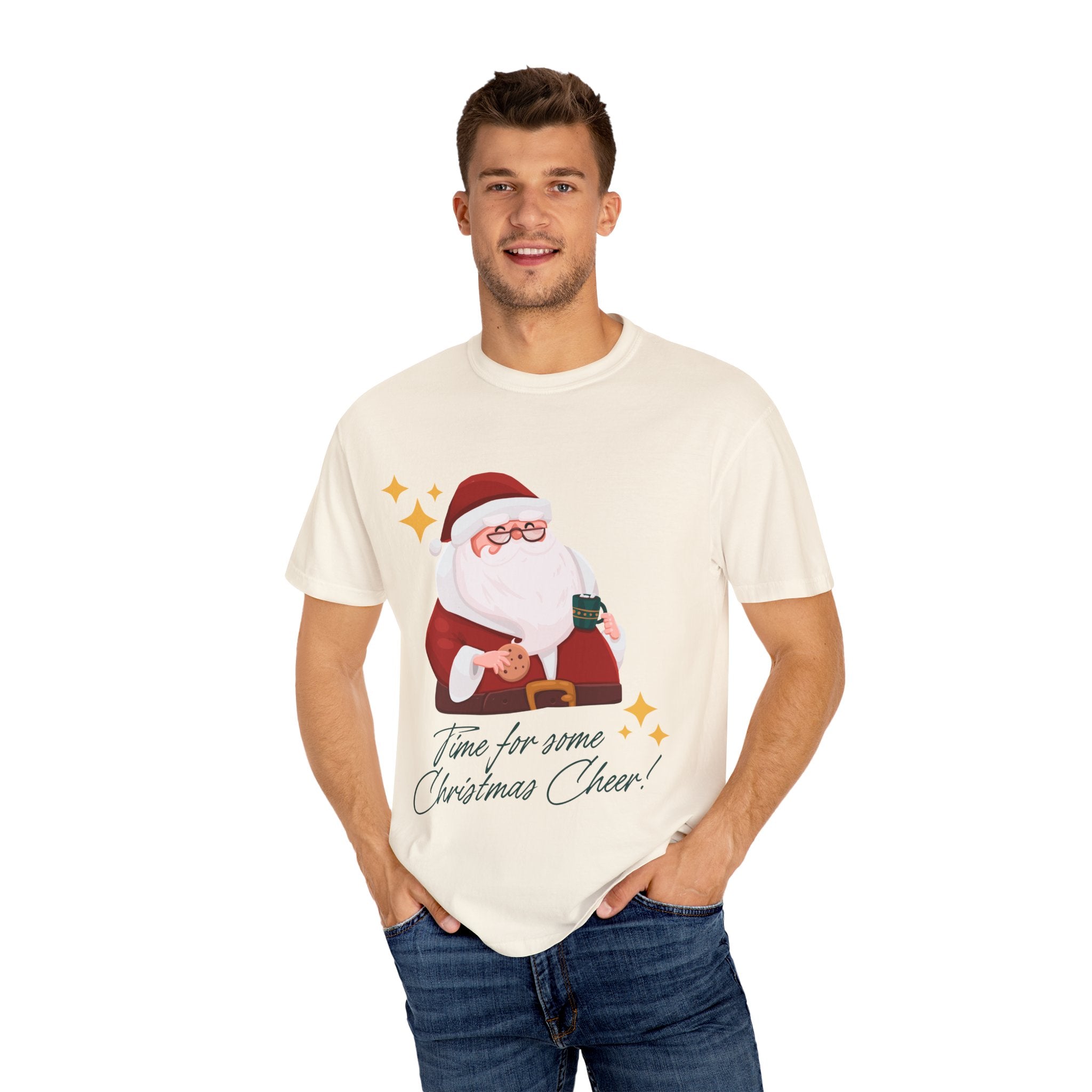 Festive Christmas T-Shirt, Holiday Apparel, Santa Graphic Tee, Unisex Christmas Gift, Seasonal Outfit, Cheerful Holiday Wear