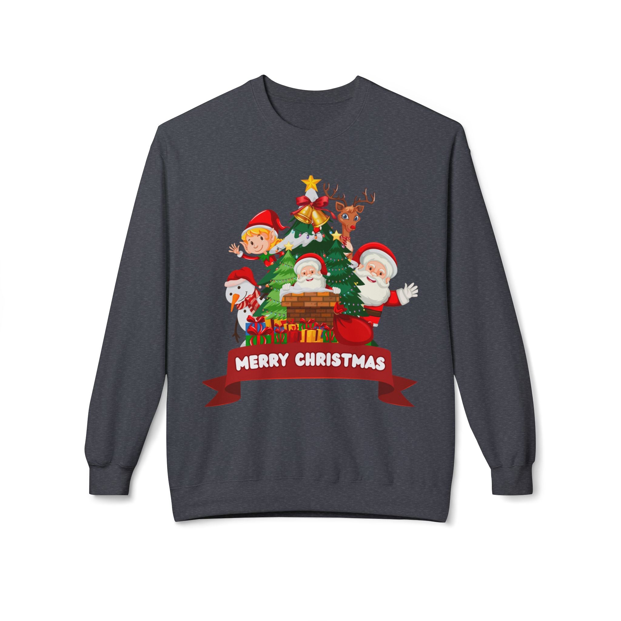 Festive Christmas Sweatshirt, Cozy Holiday Crewneck, Merry Christmas Gift, Family Matching Sweatshirt, Winter Apparel, Santa Design