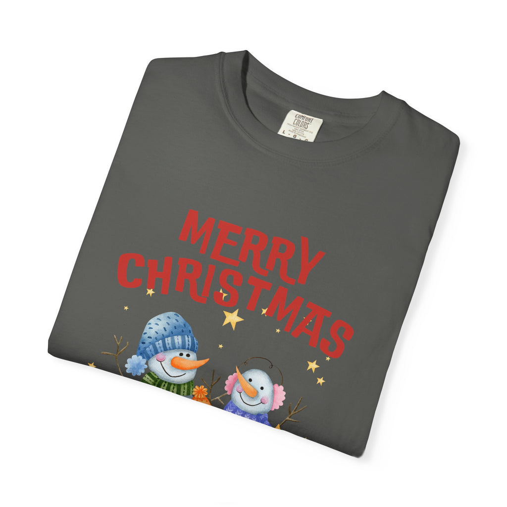 Merry Christmas Unisex Garment-Dyed T-shirt, Cozy Holiday Tee, Festive Winter Apparel, Christmas Gift, Seasonal Fashion