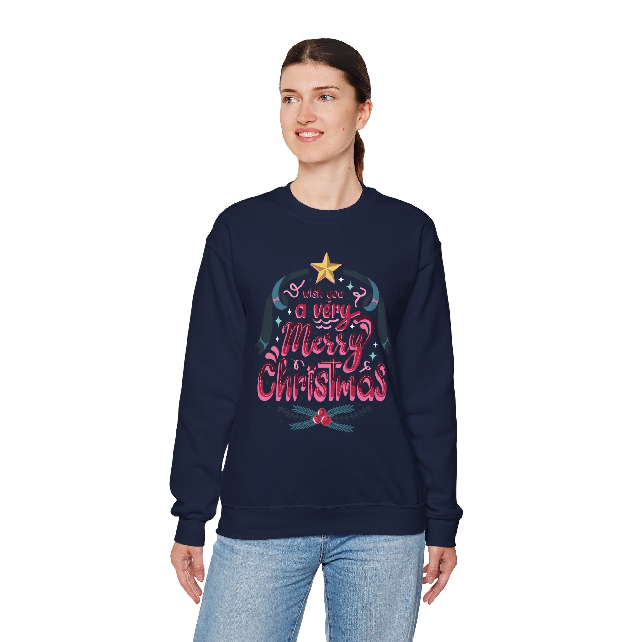 Merry Christmas Sweatshirt, Cozy Holiday Apparel, Unisex Christmas Gift, Festive Crewneck, Winter Wardrobe Essential