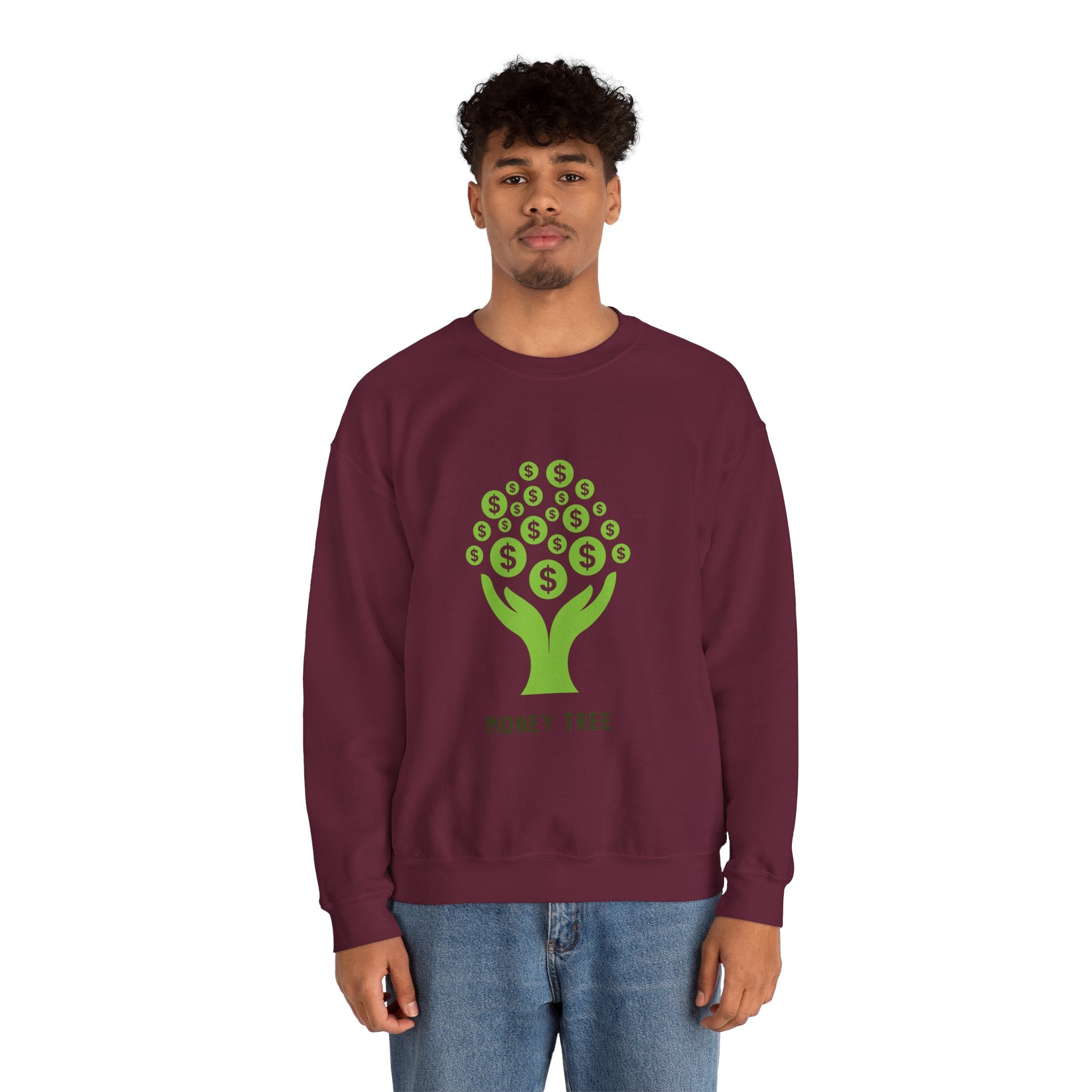 Money Tree Sweatshirt, Cozy Crewneck, Unisex Gift, Eco-Friendly Fashion, Perfect for Casual Wear, Gift for Him/Her