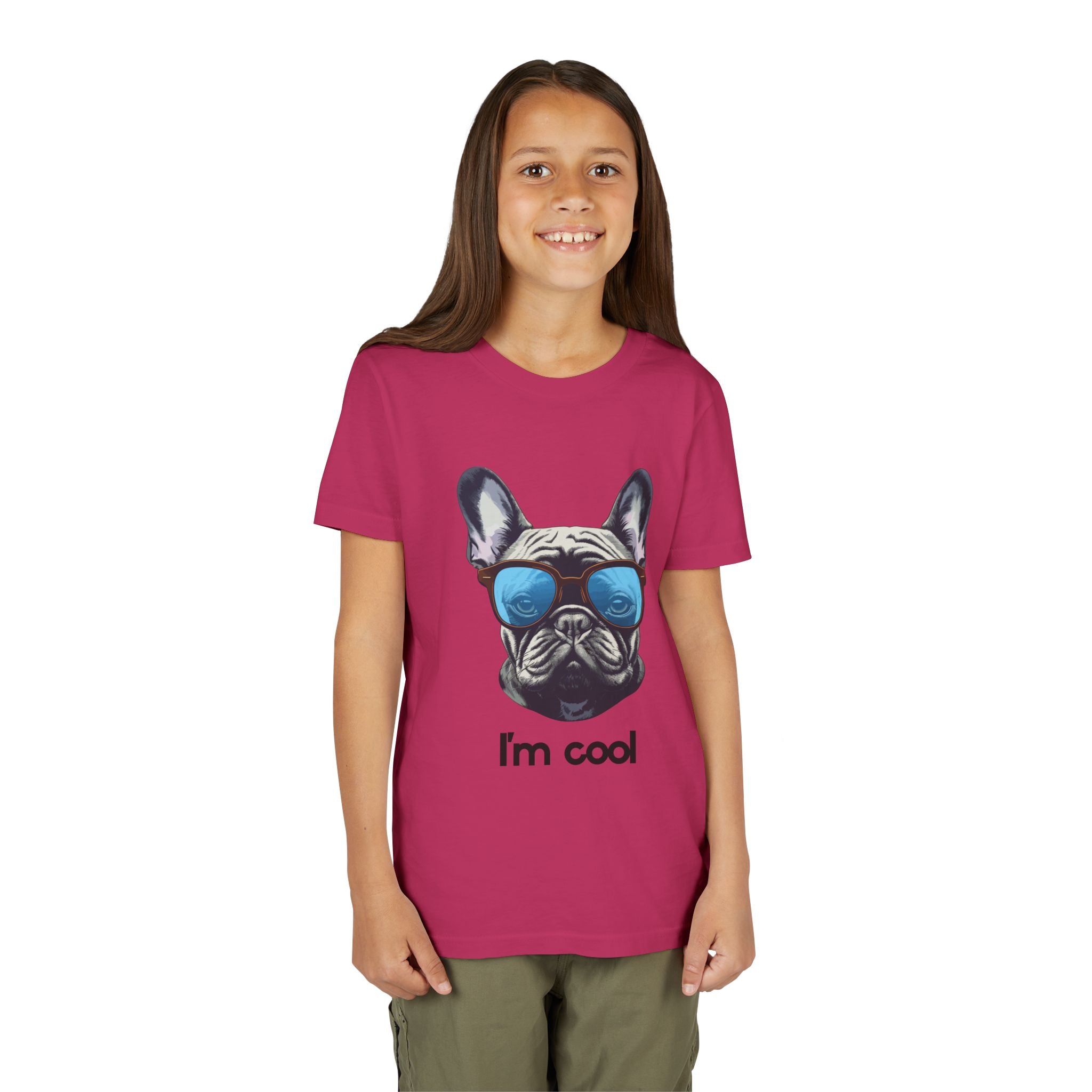 Cool French Bulldog Youth Tee - Fun Gift for Kids, Summer Wear, Pet Lovers, Birthday Present, Casual Style