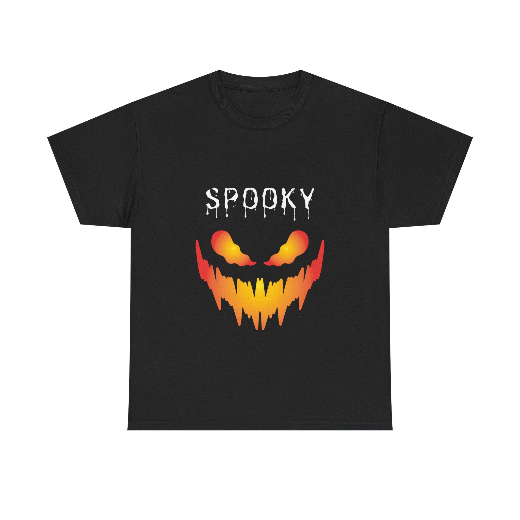 Spooky Unisex Heavy Cotton Tee - Halloween Shirt, Goth Fashion, Casual Wear, Festival Tee, Gift for Horror Fans