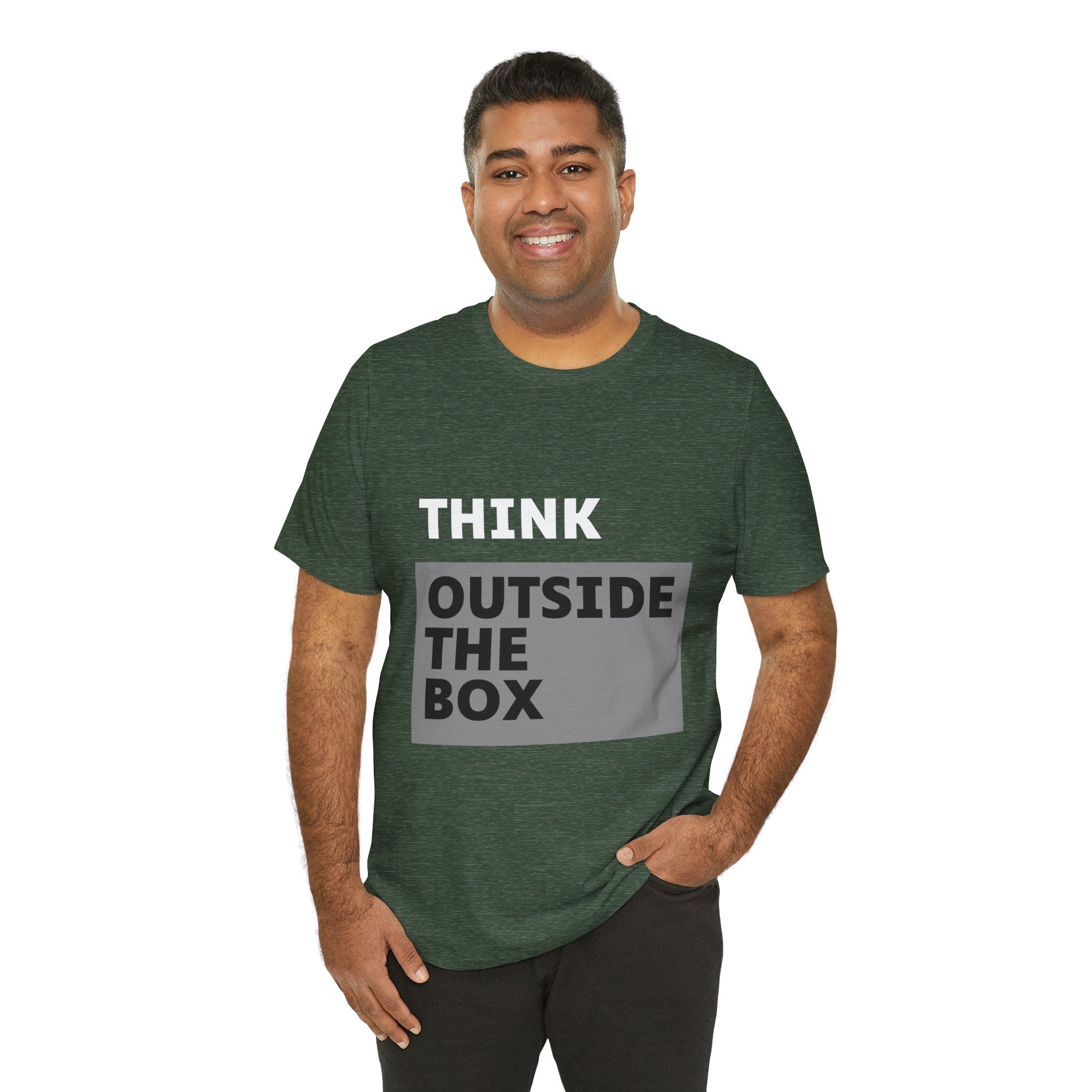 Think Outside the Box Unisex Tee, Short Sleeve T-shirt, Unique Design Shirt, Creative Tee, Unisex Graphic Tee