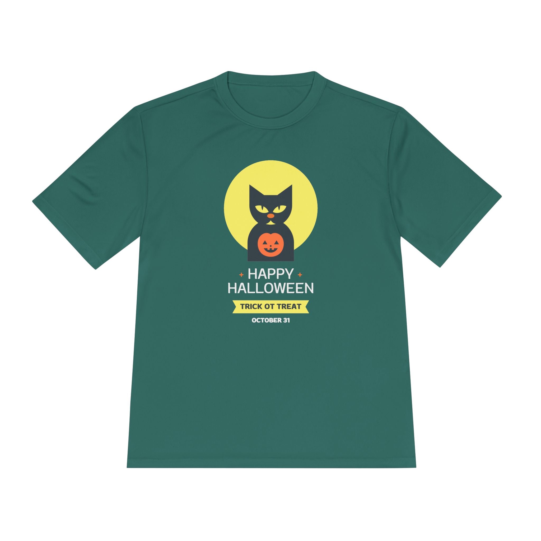 Halloween Cat Unisex Moisture Wicking Tee, Spooky T-Shirt, Trick or Treat Tee, Halloween Costume Shirt, Fall Apparel