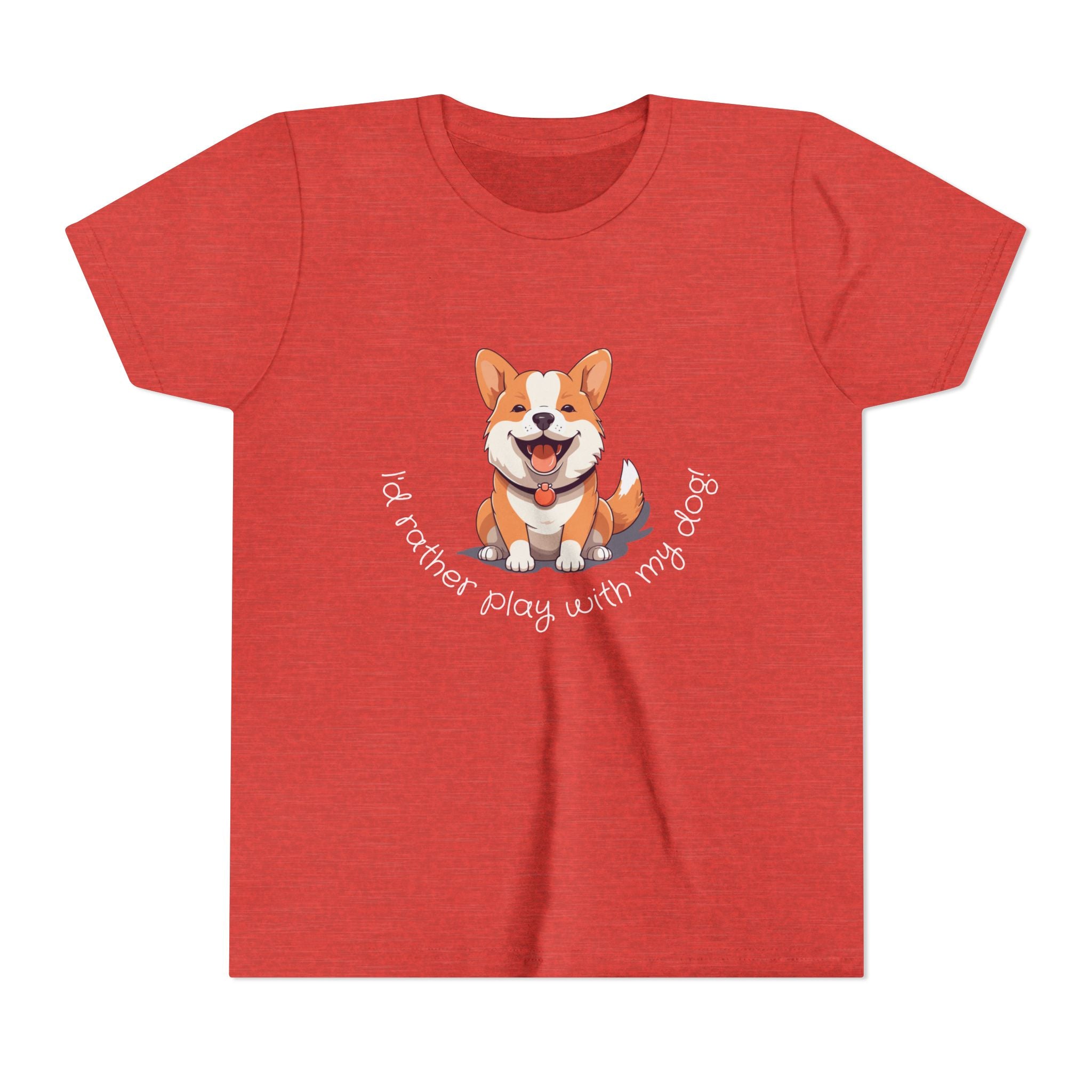 Youth Dog Lover Tee, Kids Corgi Shirt, Playful Dog T-Shirt, Pet Lover Gift, Children's Animal Apparel