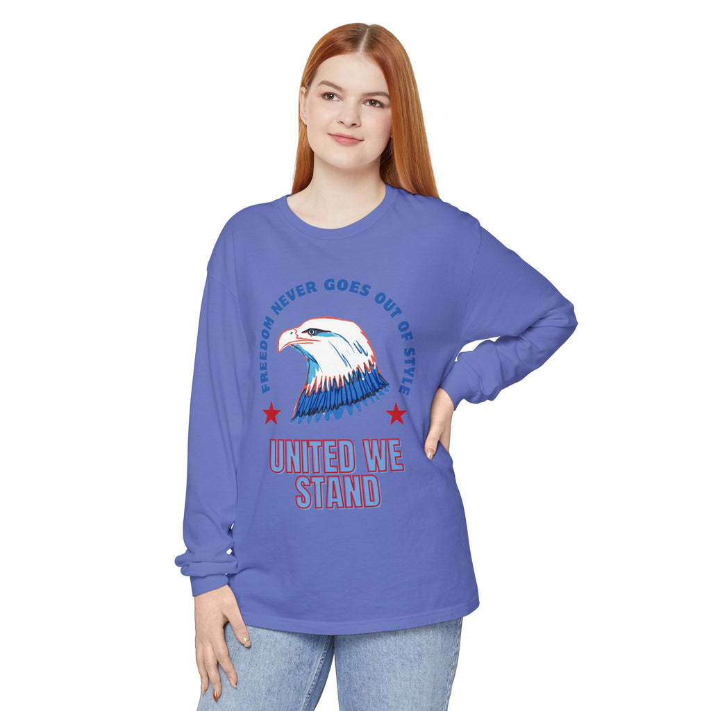 Patriotic Long Sleeve T-Shirt Perfect for Celebrating Holidays, Independence Days
