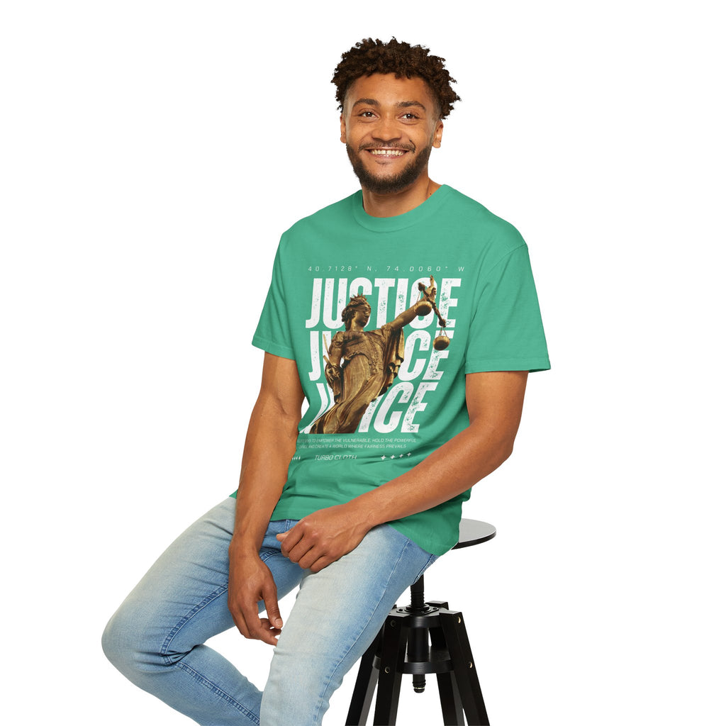 Justice Statue Unisex T-shirt, Casual Wear, Inspirational Gift, Equality Shirt, Art-Inspired Clothing, Birthday Gift, Statement Tees
