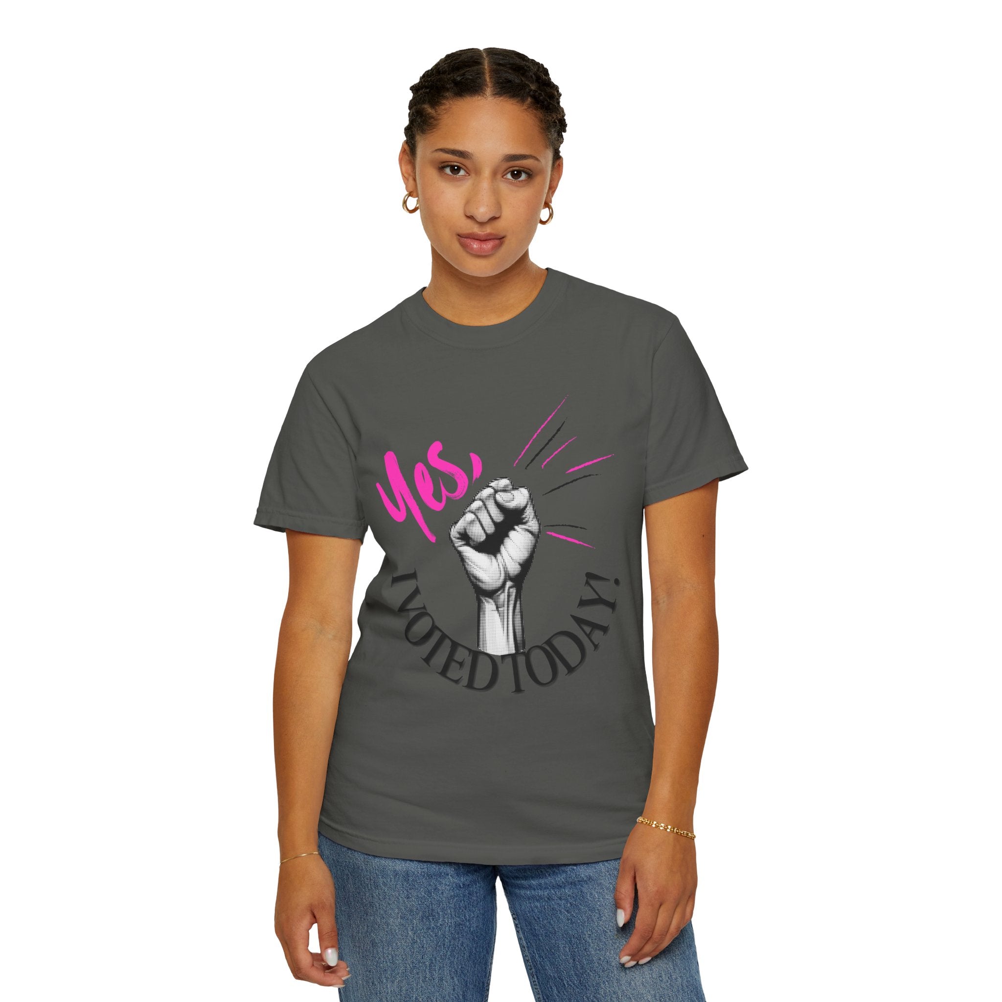 Empowering Voting T-shirt, Yes I Voted Today Tee, Unisex Garment-Dyed Shirt, Election Day Apparel, Civic Engagement Top
