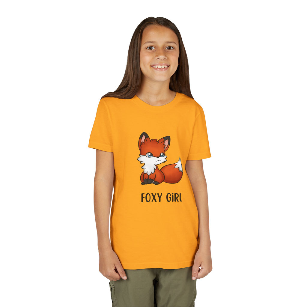 Foxy Girl Youth Tee, Cute Animal Shirt, Kids' Graphic Tee, Fun Fashion, Birthday Gift, Playful Style