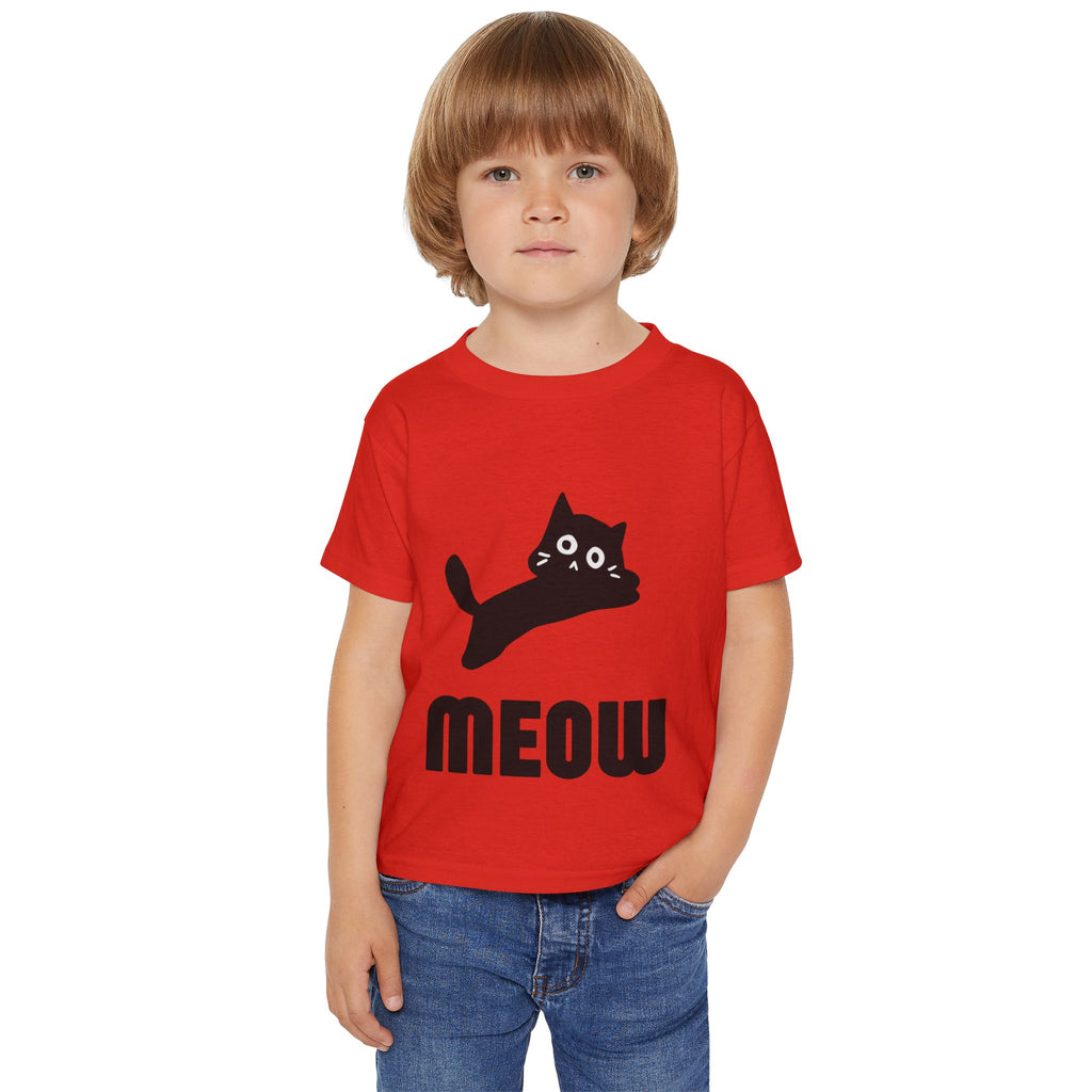 Cute Cat Meow Toddler T-shirt - Fun Kids Tee, Cat Lover Gift, Playful Outfit, Birthday Present, Everyday Wear