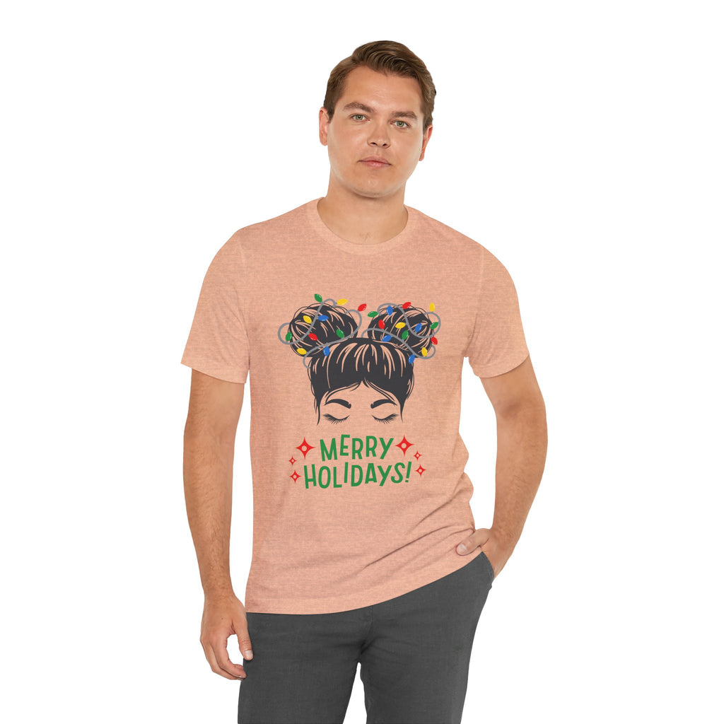 Festive Holiday Tee - Merry Holidays Graphic, Unisex Jersey Short Sleeve Shirt, Christmas Apparel, Seasonal Gift, Cozy Vibes