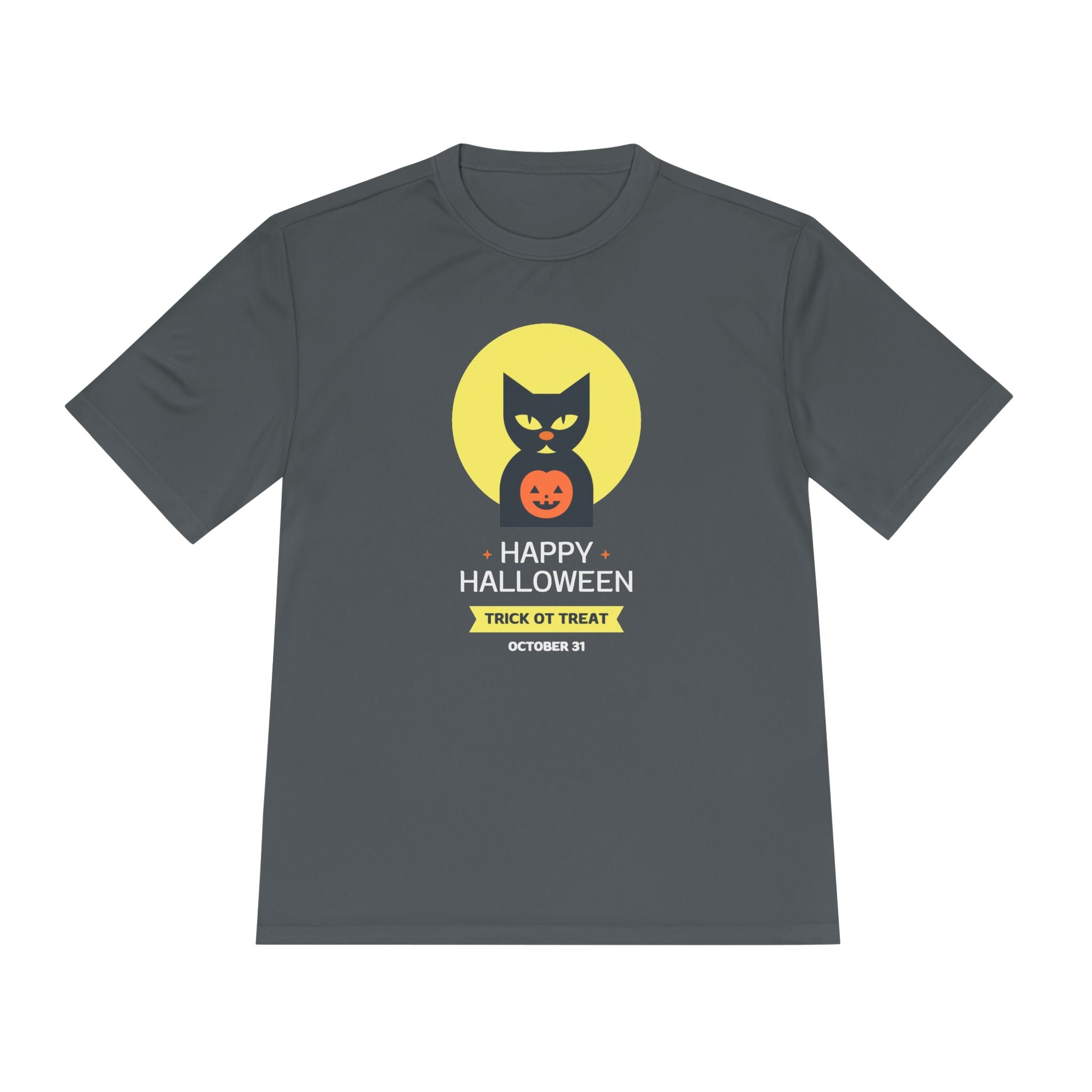 Halloween Cat Unisex Moisture Wicking Tee, Spooky T-Shirt, Trick or Treat Tee, Halloween Costume Shirt, Fall Apparel