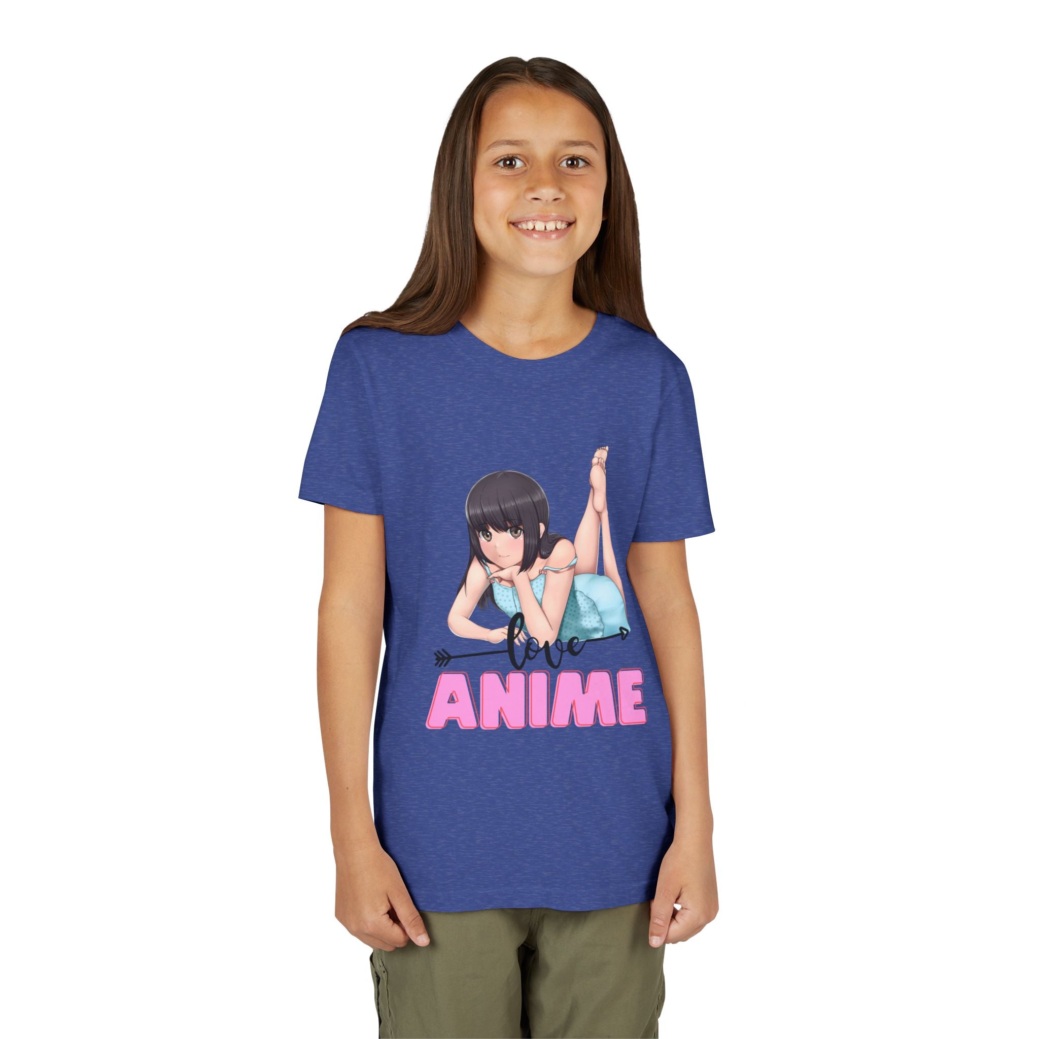 Anime Love Youth Tee, Kids' Anime Shirt, Manga Fans Gift, Cute Youth T-Shirt, Kawaii Apparel for Kids, Anime Enthusiasts Tee