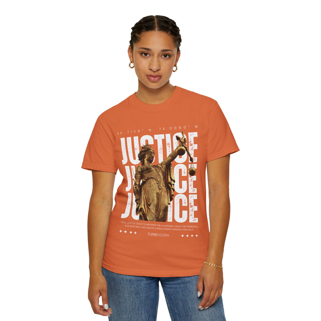 Justice Statue Unisex T-shirt, Casual Wear, Inspirational Gift, Equality Shirt, Art-Inspired Clothing, Birthday Gift, Statement Tees