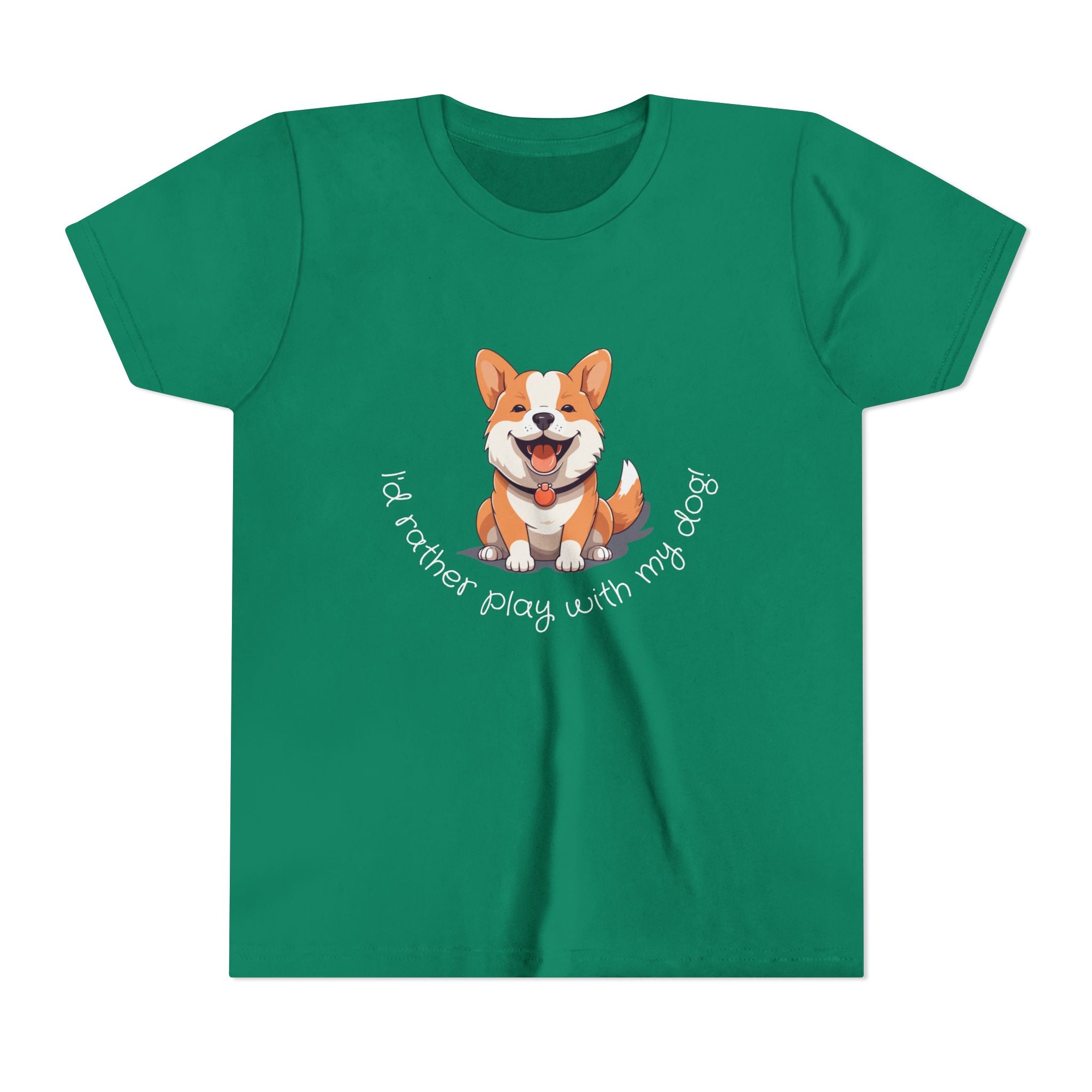 Youth Dog Lover Tee, Kids Corgi Shirt, Playful Dog T-Shirt, Pet Lover Gift, Children's Animal Apparel